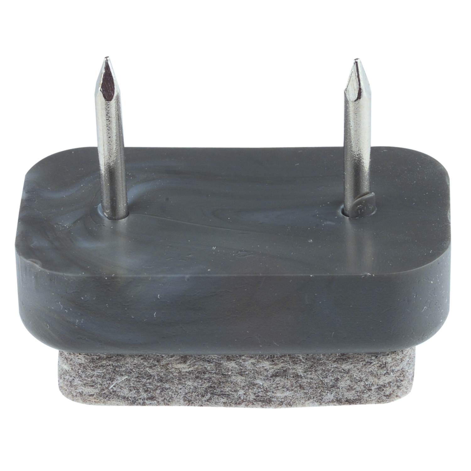 Meubelglijder rechth.30x18mm grijs+vilt+2 nagels