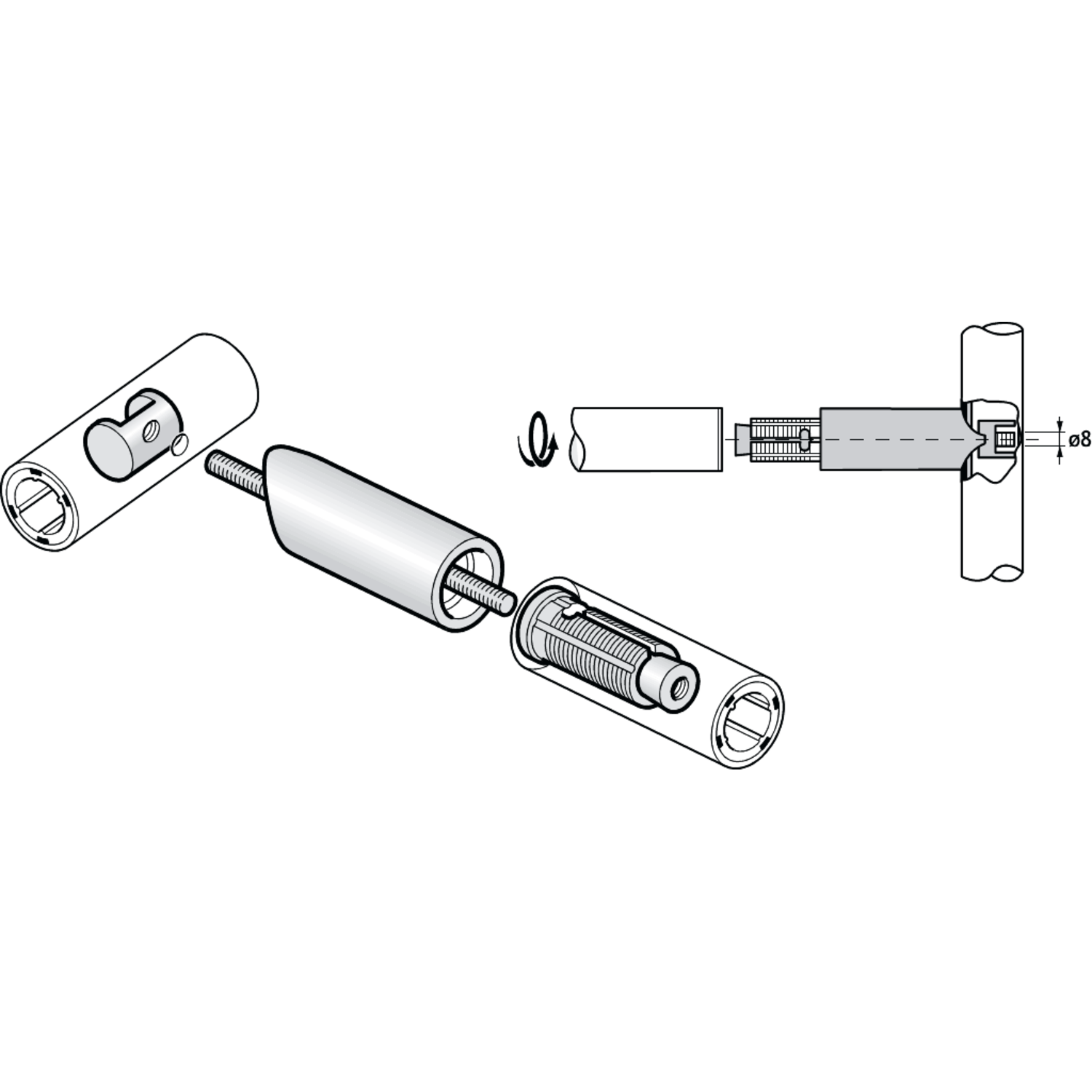 Pba 500-nylon blanc raccord t 3 voies tubes