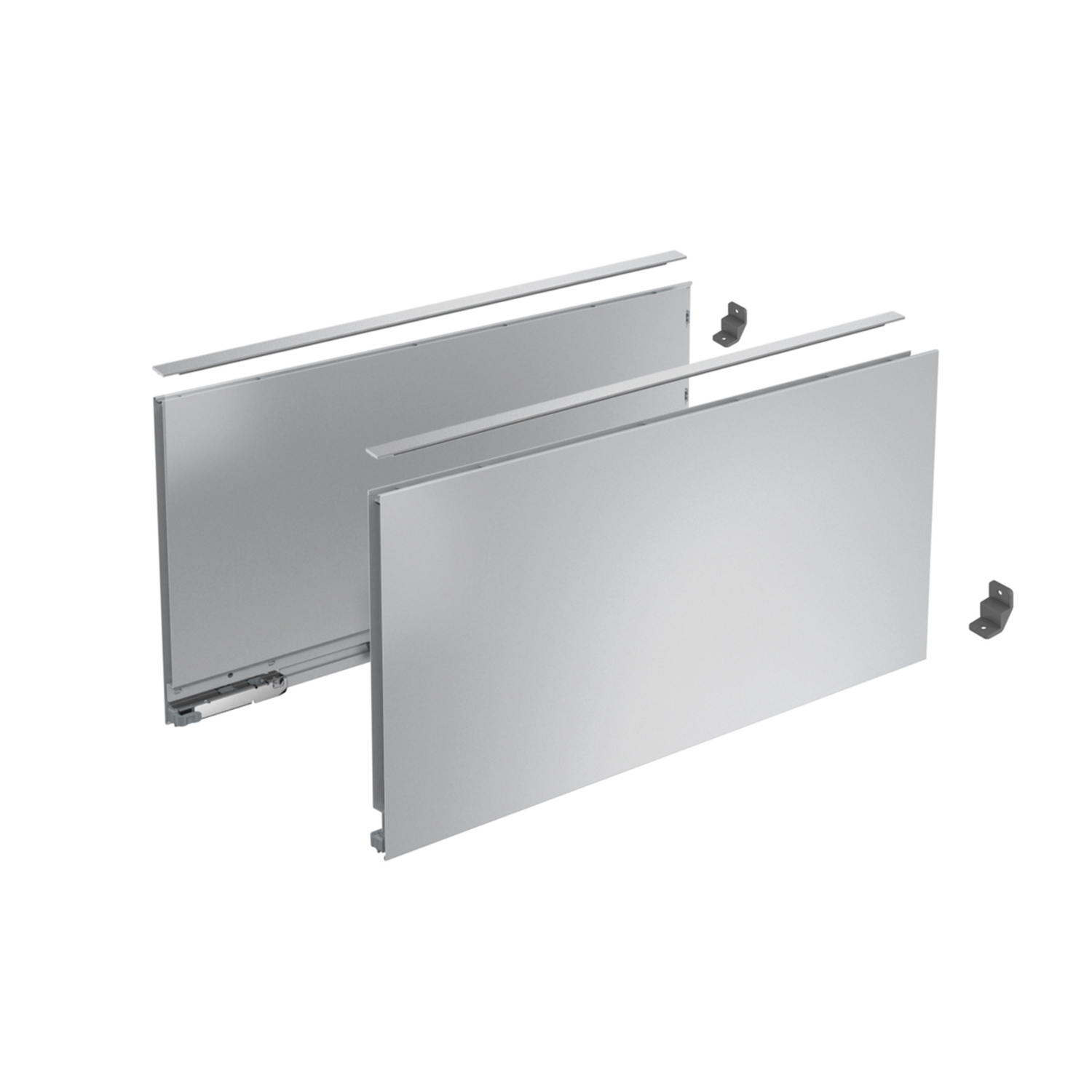 AvanTech YOU set zijwand h251 l550mm zilver L/R zonder frontbevestiging