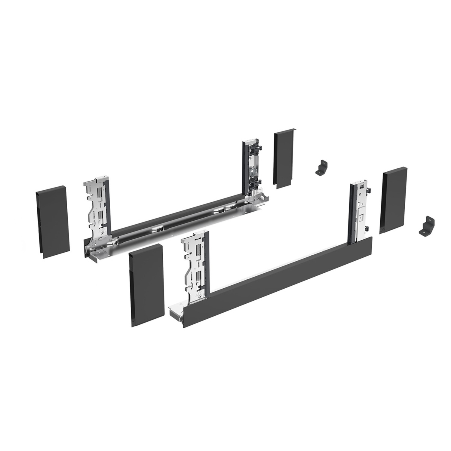 AvanTech YOU set inlay-zijwand h187 l550 antraciet L/R zonder frontbevestiging