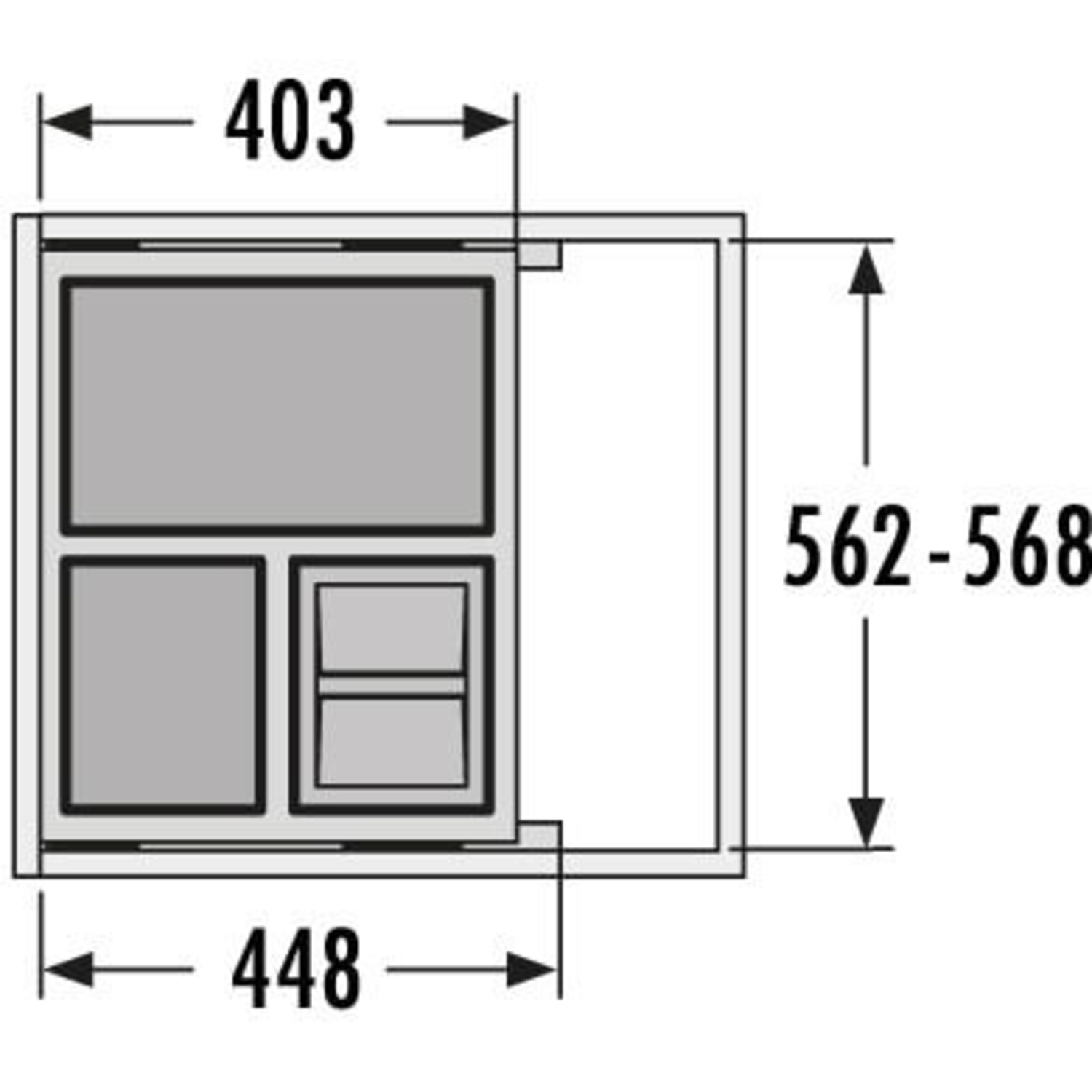 Hailo eurocargo-S 60cm 1 x 30l+2 x 13l