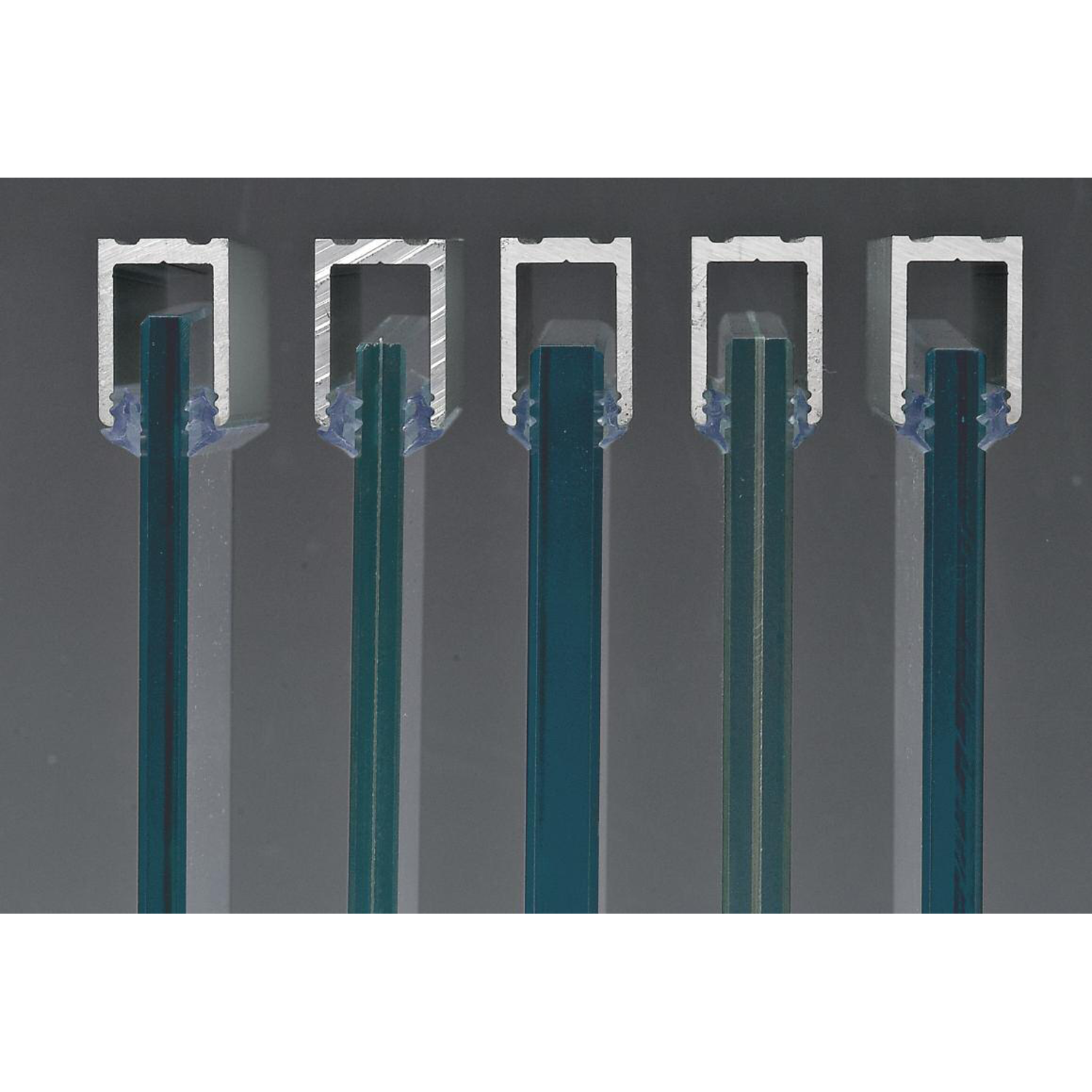 U-profiel PROFIX, voor 8/13.5 mm glas, B21 H30 L3000, aluminium met geborsteld rvs effect