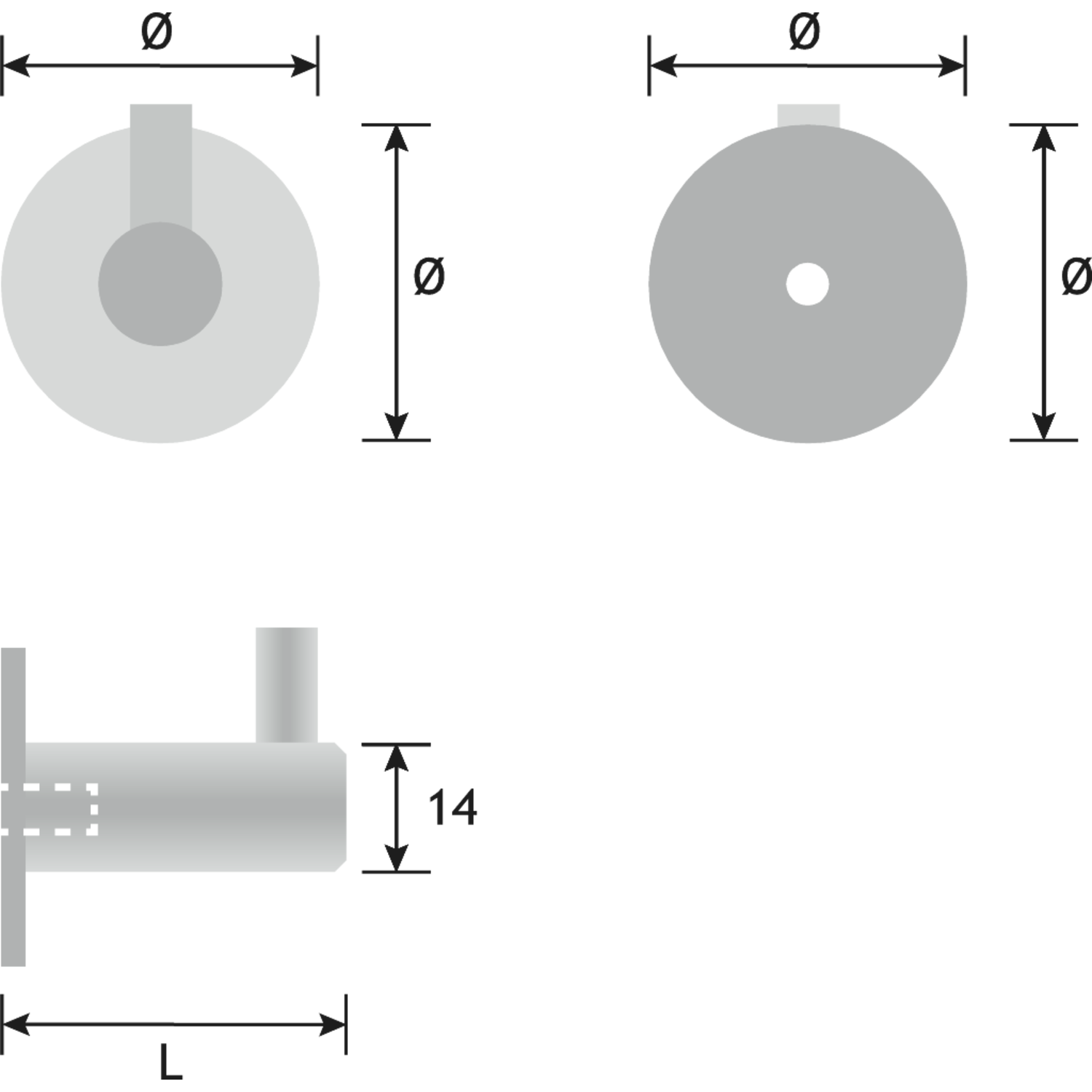 Porte-manteau rond or mat 