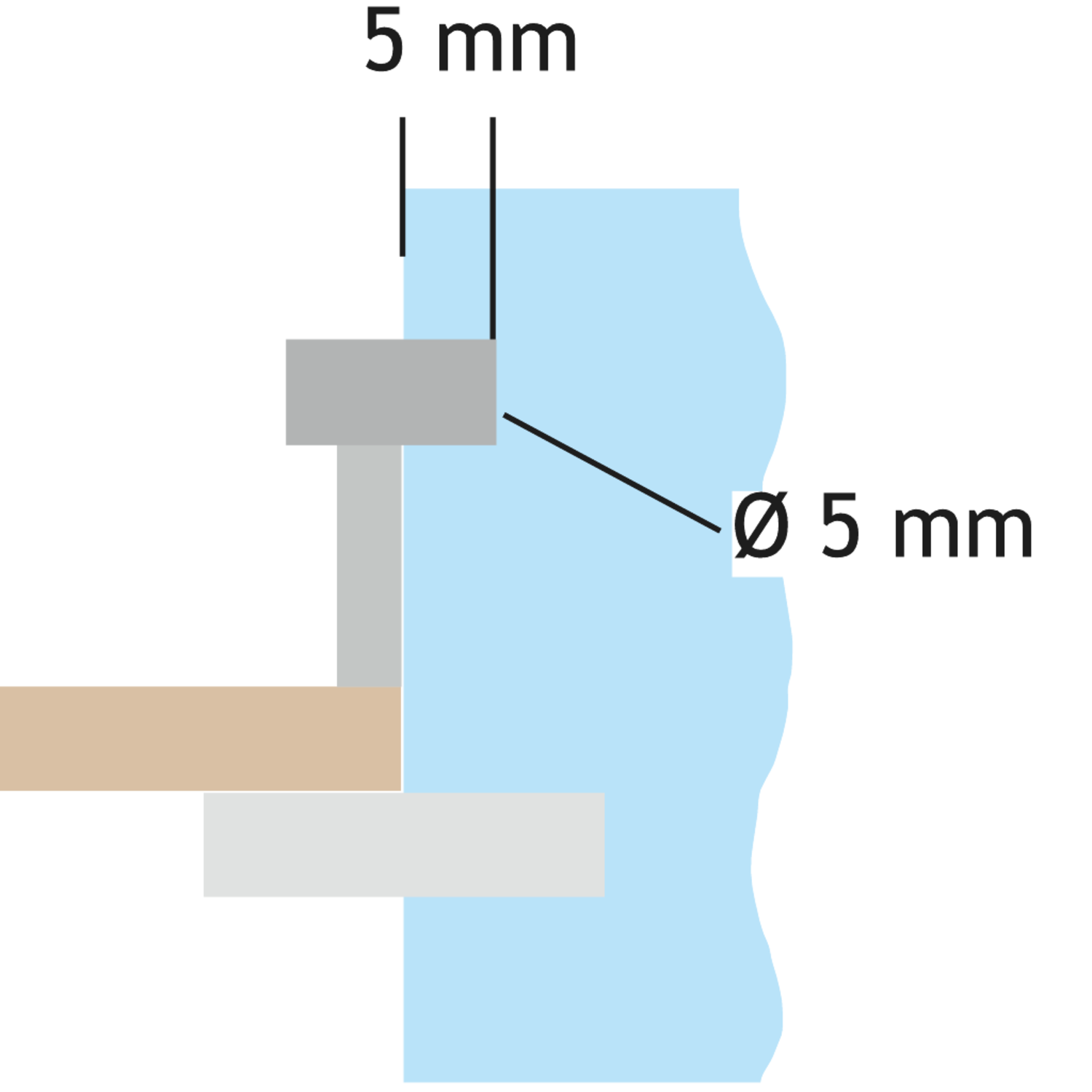 Bodemklem 113/219-5mm wit