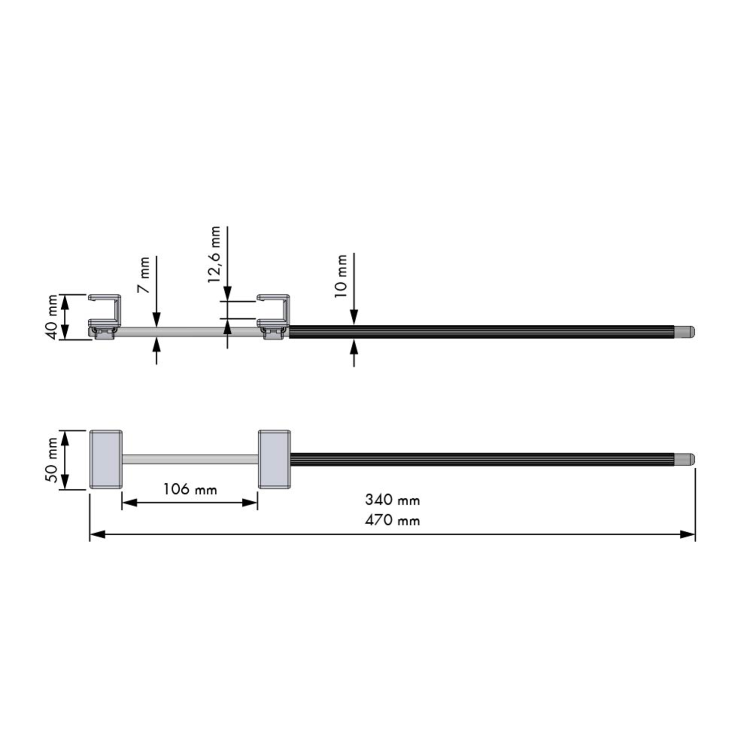Chic line suppport pantalon suppl. anthr. l.340mm 
