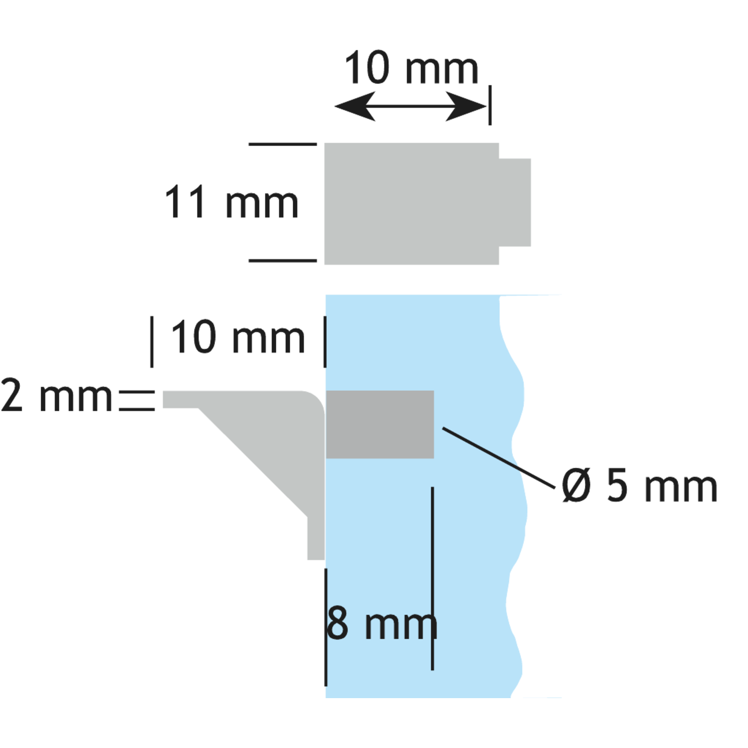 Schabdrager 5mm glasklaar