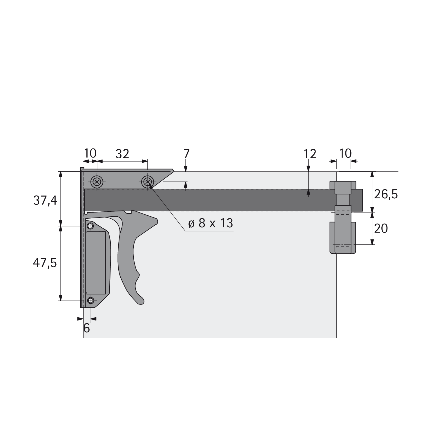 Snapper/opsteekhouder voor plateautoepassingen (Quadro 25, Quadro V6)