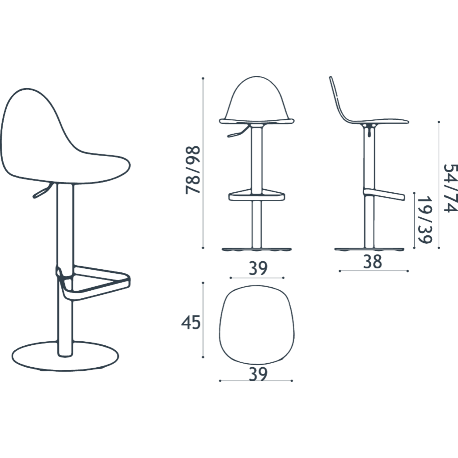 Tabouret tabu tes blanc rond|mystic moutarde 