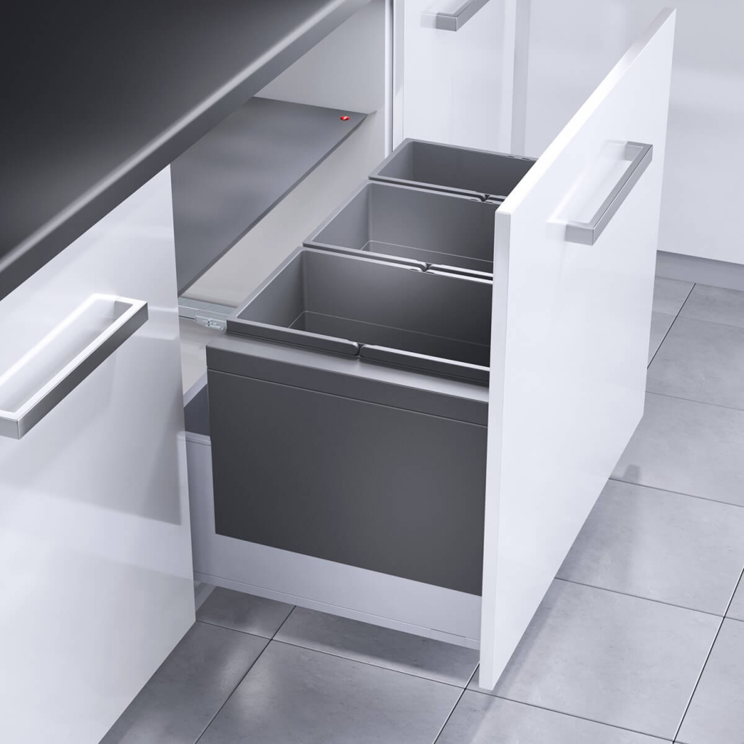 Hailo triple XL 80cm 74l (3 emmers) 2x 28l + 1 x 18 2x 28l + 1 x 18l met deksel