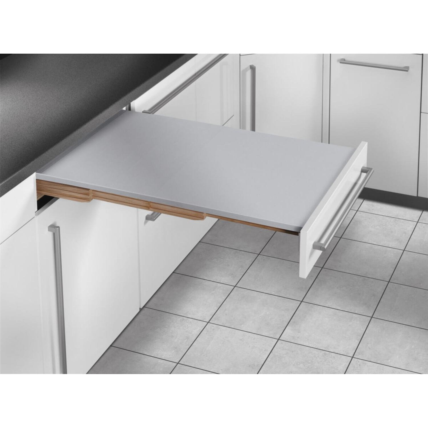Hailo rapid uittrektafel rvs look