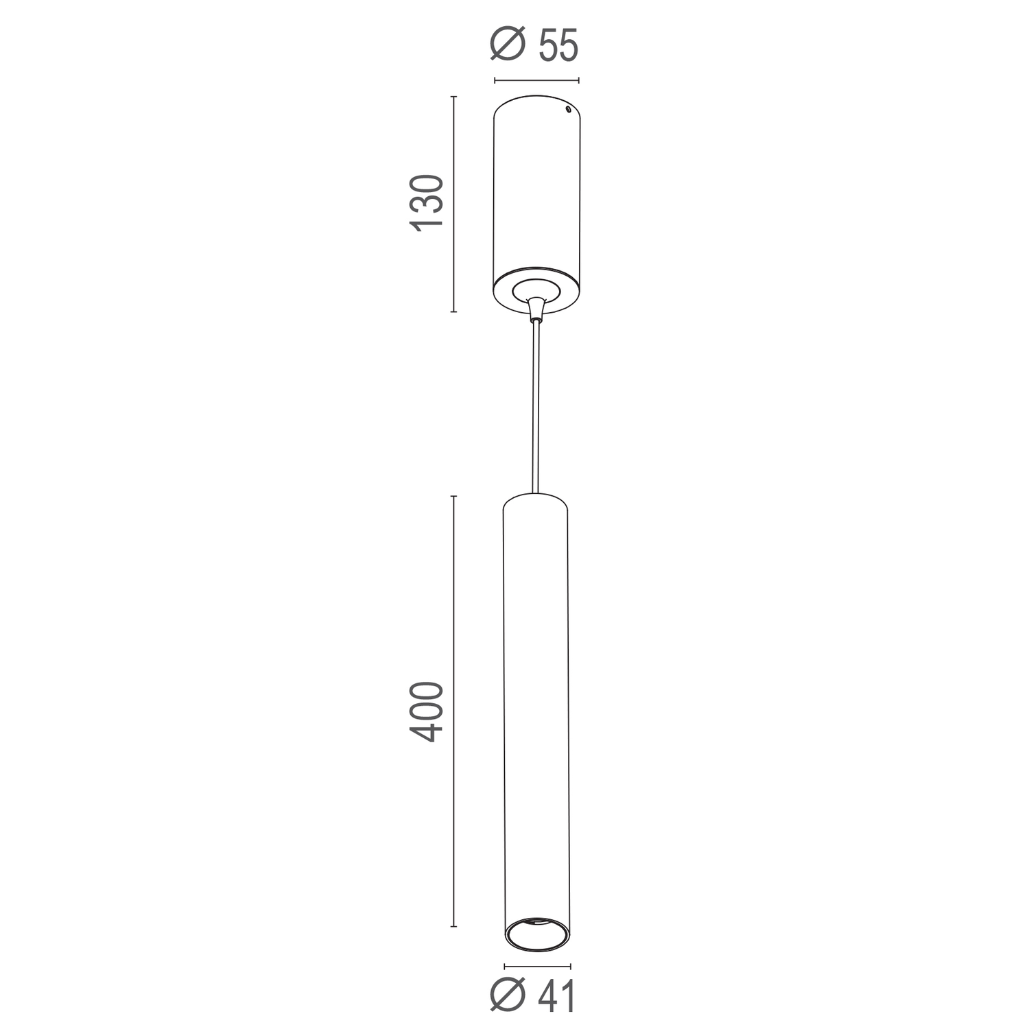 Linea pendel led zwart 7W 230V 3000K 550lm