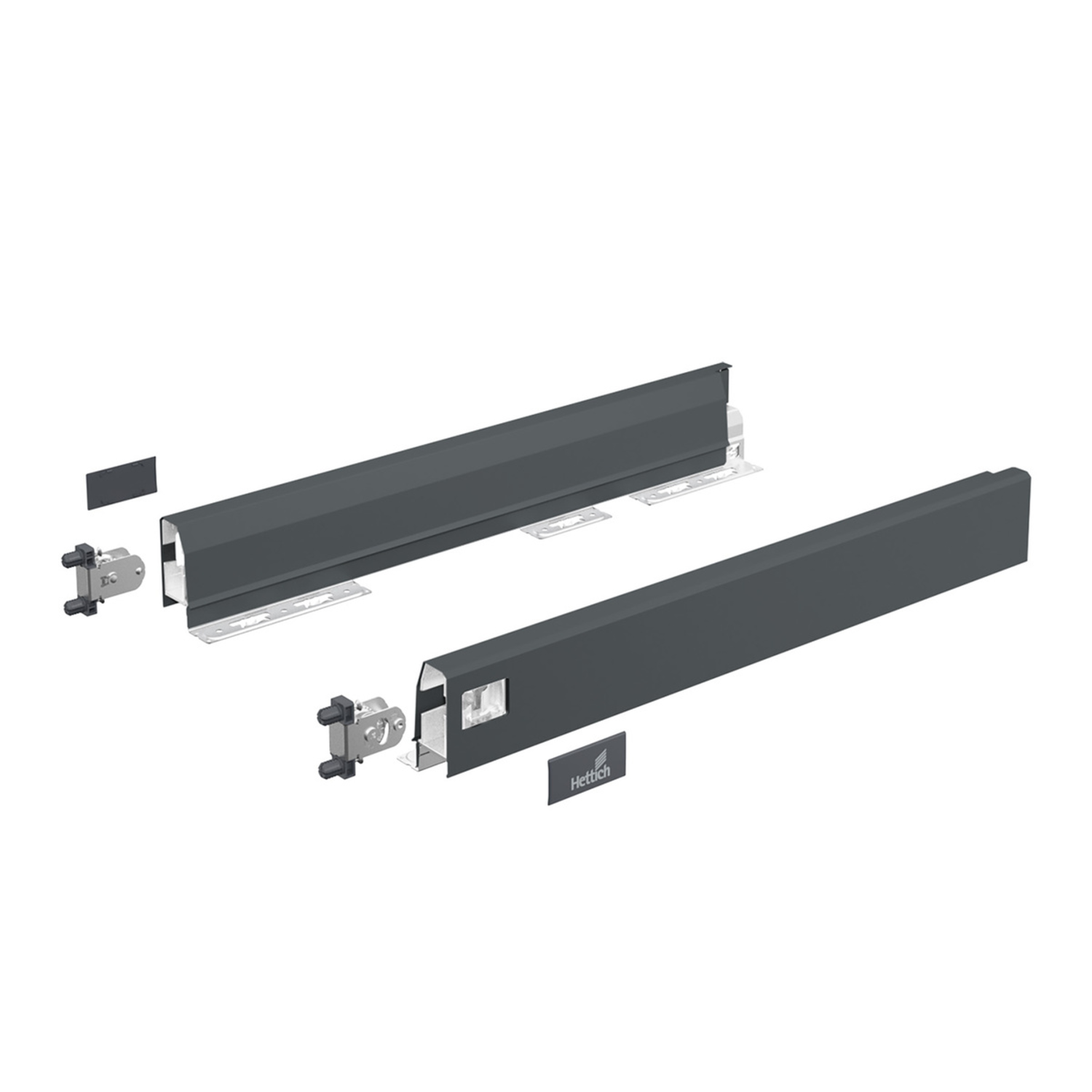 ArciTech Set ladezijwand, ladezijwand hoogte 78 x NL 500 mm, antraciet, links en rechts