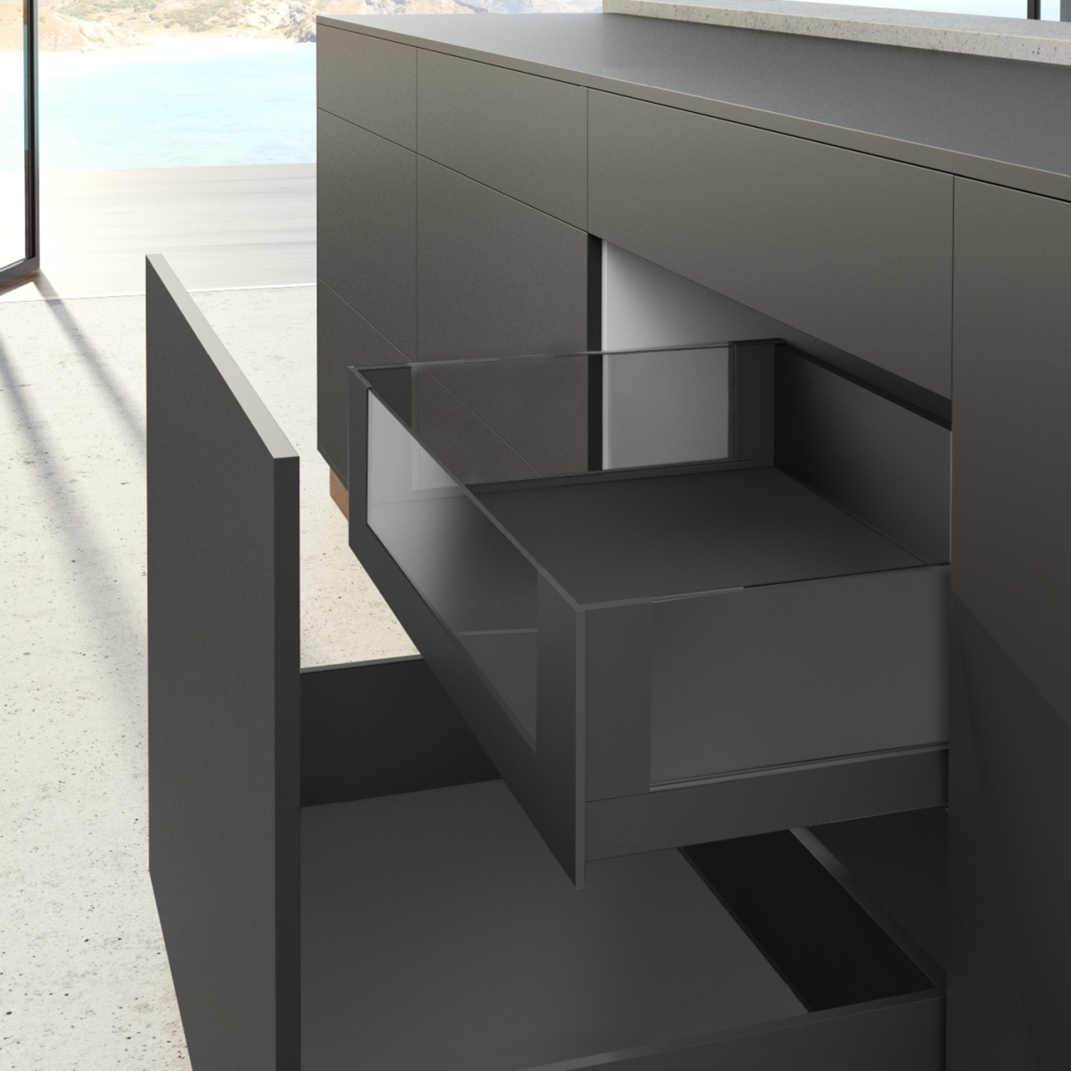 AvanTech YOU Glazen inzet voor vorm te geven inliggend front, voor kastbreedte 600 mm, volledige hoogte