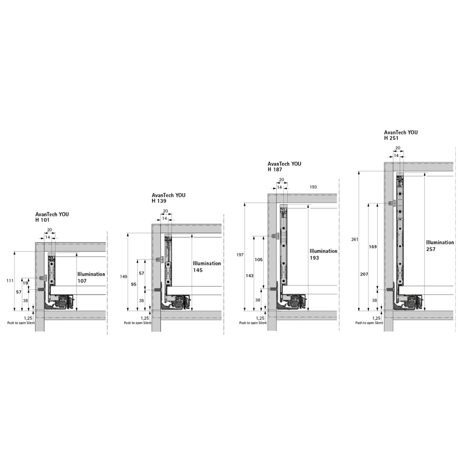  AvanTech YOU Illumination profilé design, anthracite, NL 300 mm