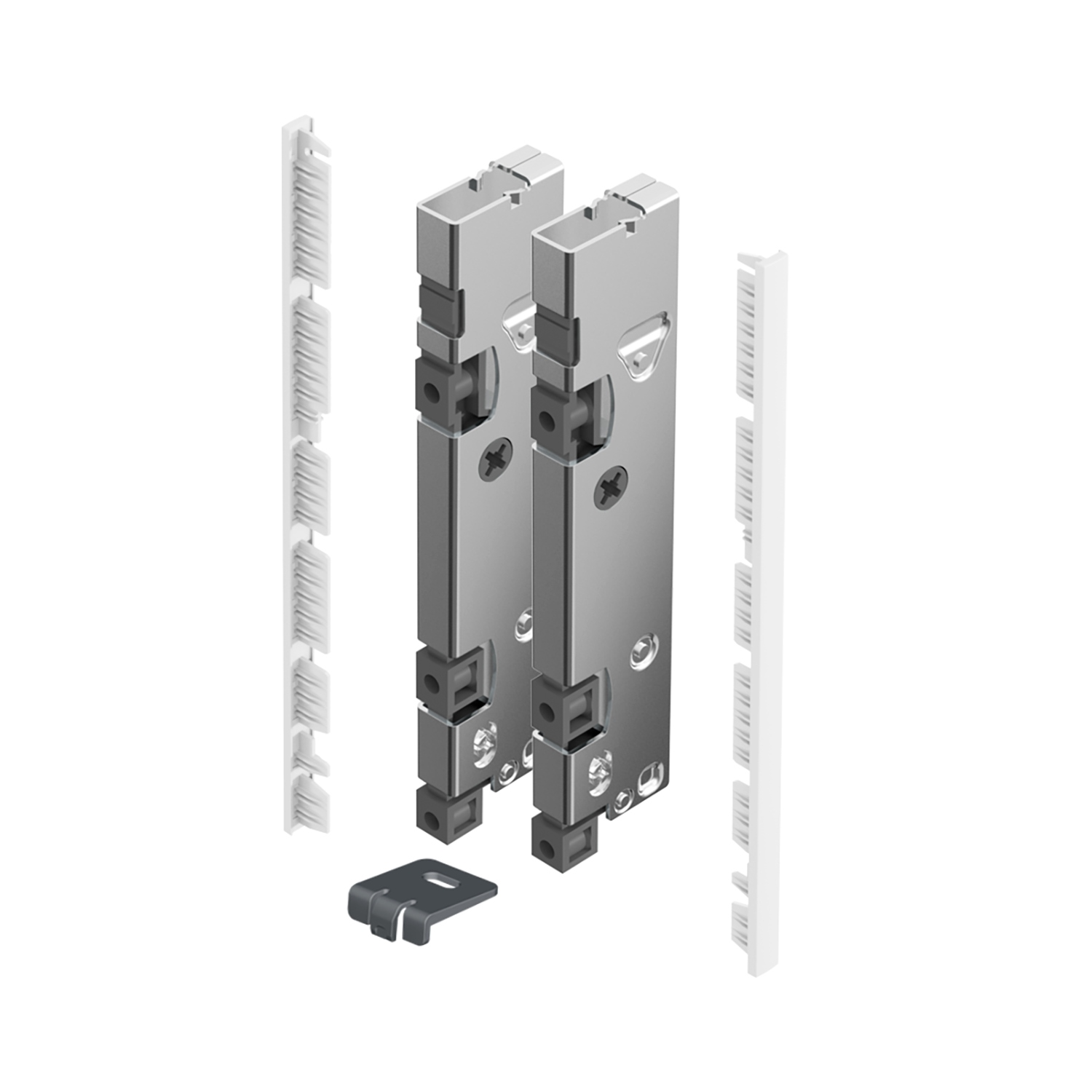 AvanTech YOU Kit de raccords pour la façade intérieure à recouper, utilisation avec le profil de côté du tiroir de l’insert, hauteur du système 187, blanc