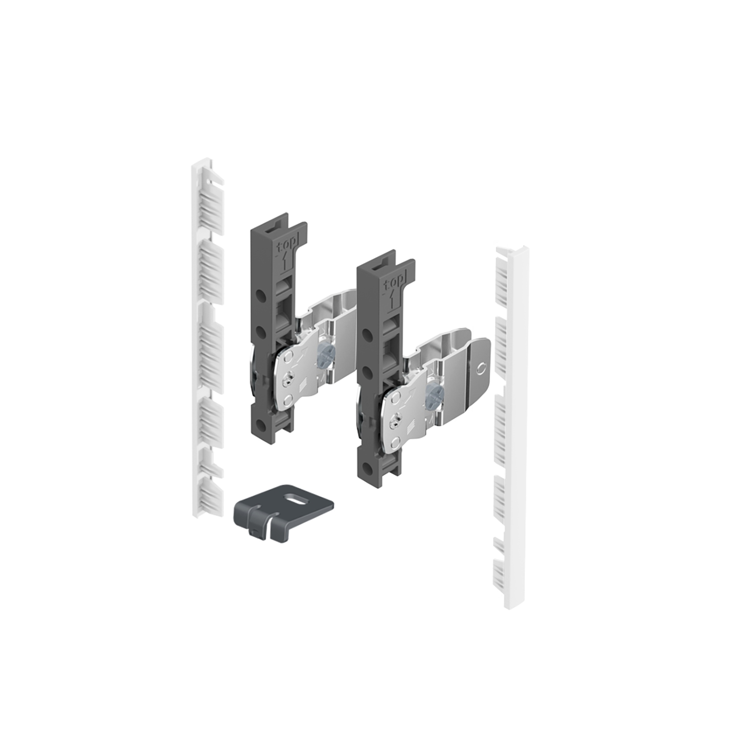 AvanTech YOU Set verbinders voor inliggend front om zelf op maat te maken, te gebruiken met ladezijwand, systeemhoogte  139, wit