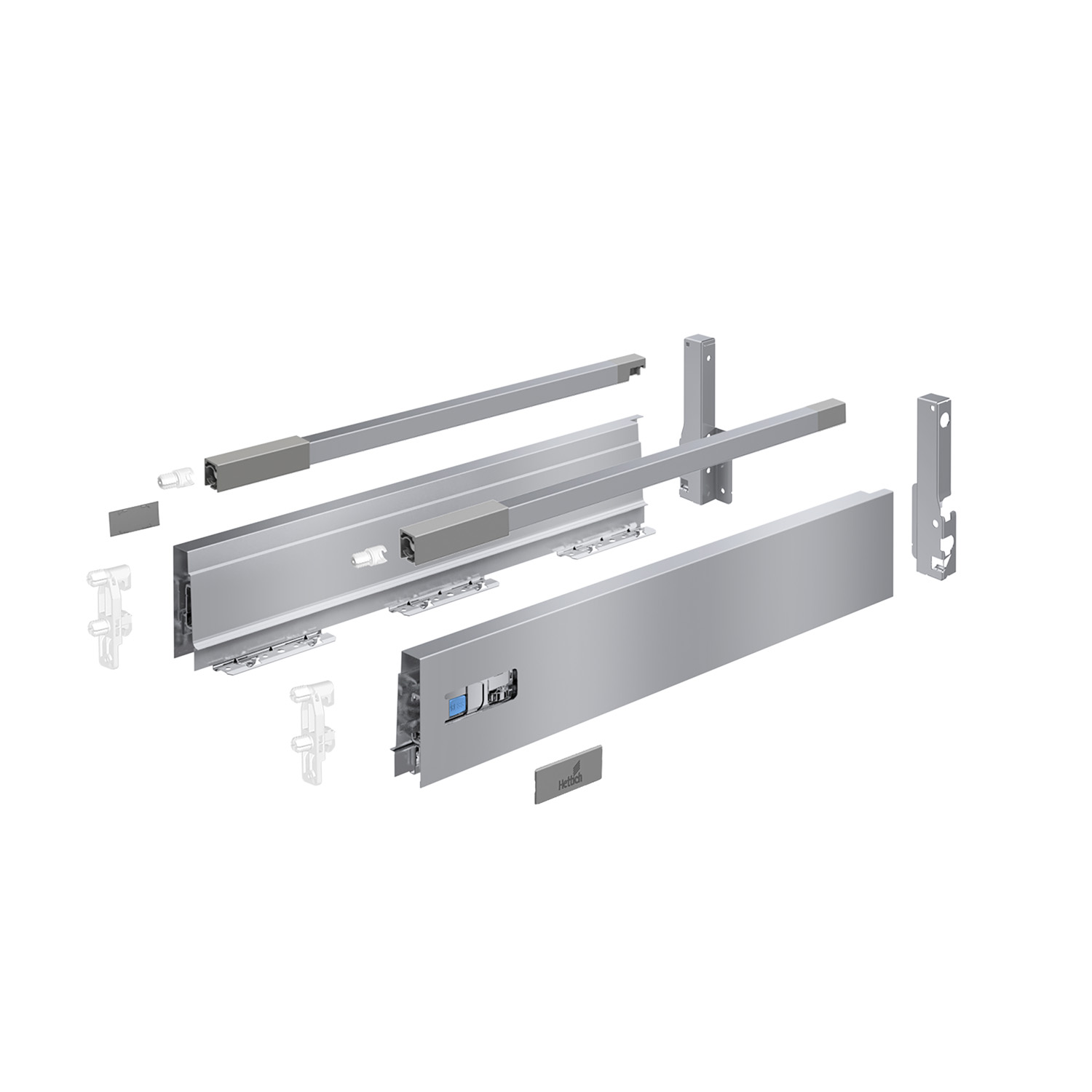 InnoTech Atira Kit tiroir à casseroles, 470 x 144 mm, argent, à gauche et à droite
