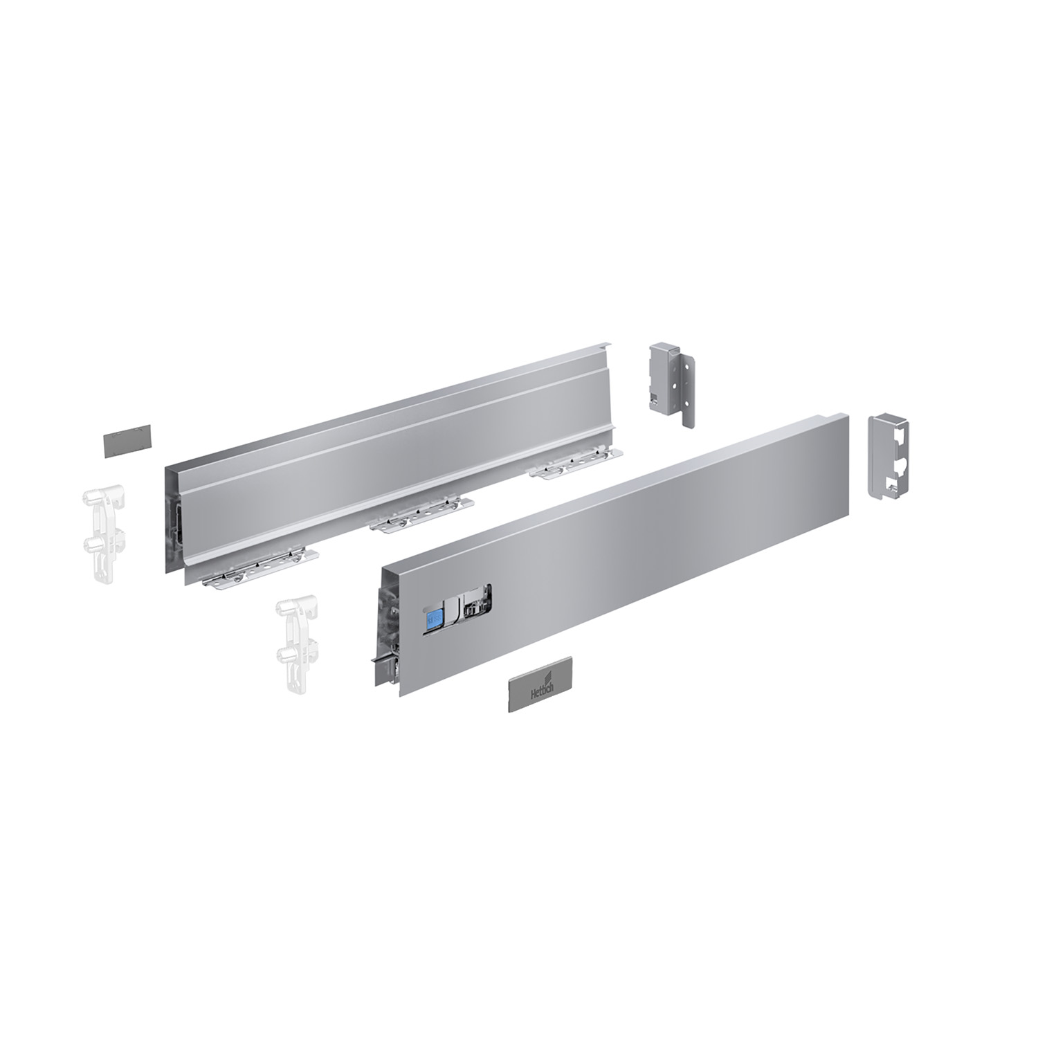 InnoTech Atira Set ladezijwand, 470 x  70 mm, zilver, links en rechts