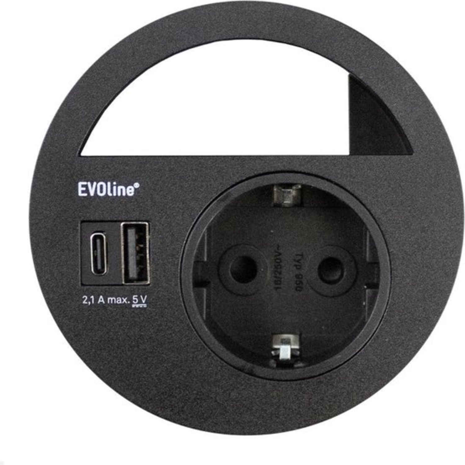 Evoline circle 80 nl-d-l + usb ac zwart