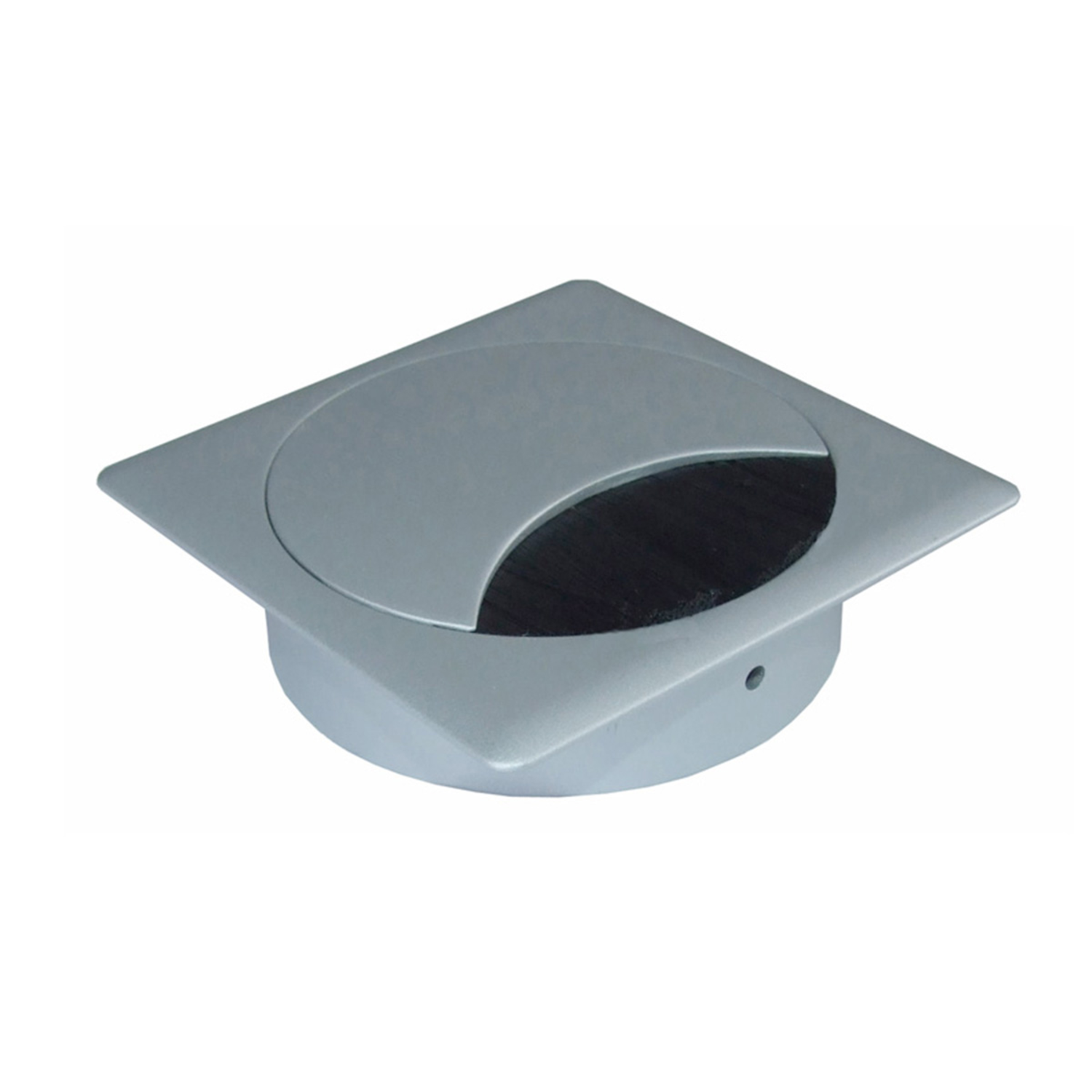 Passe cable Exit Q zamak inox look 90x90mm 