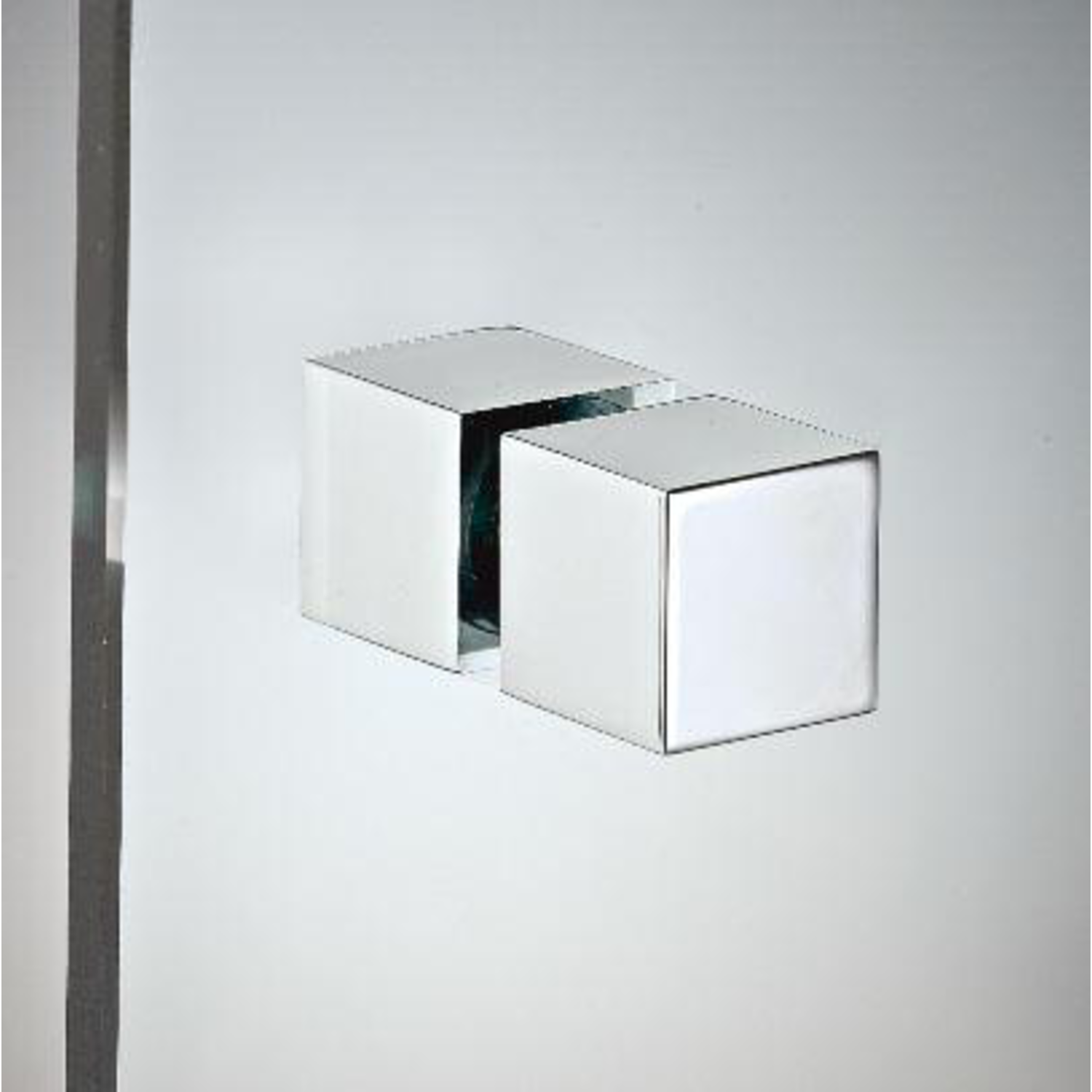 Paar deurknoppen, voor 8/15 mm glas, B25 H25 L25, geborsteld nikkel