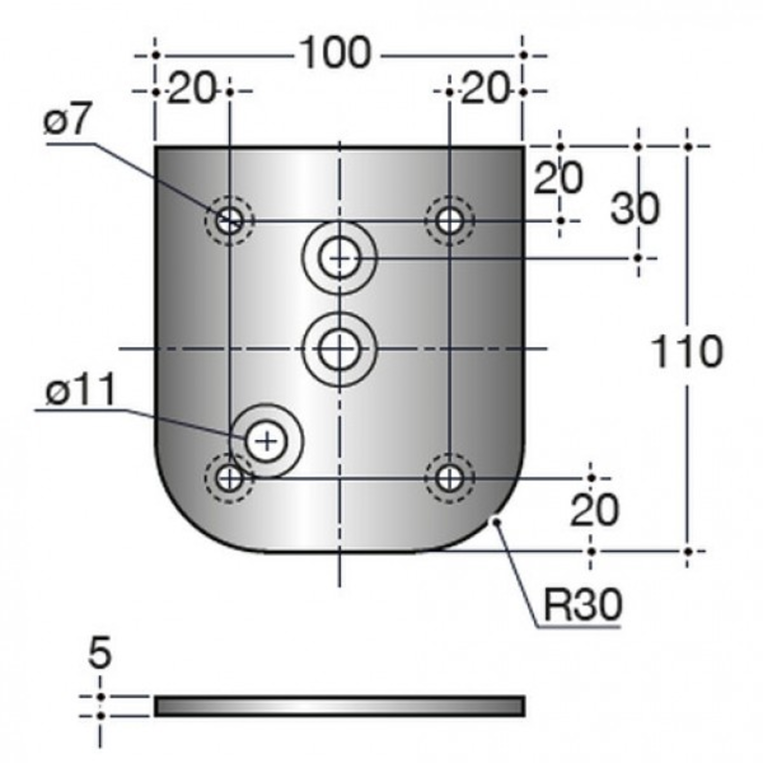 Pied de table dismo2 h.110cm inox  