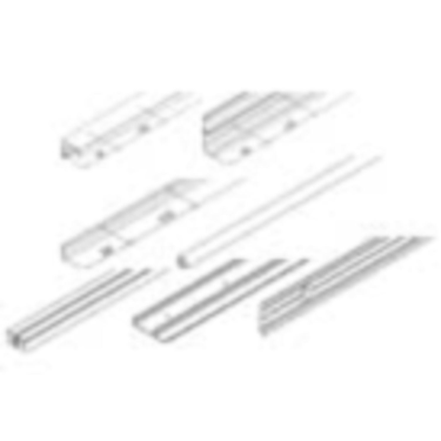 Hawa Frontino 40 set railset, type S, 1200-1799 mm, alu anodisé, 2 portes 