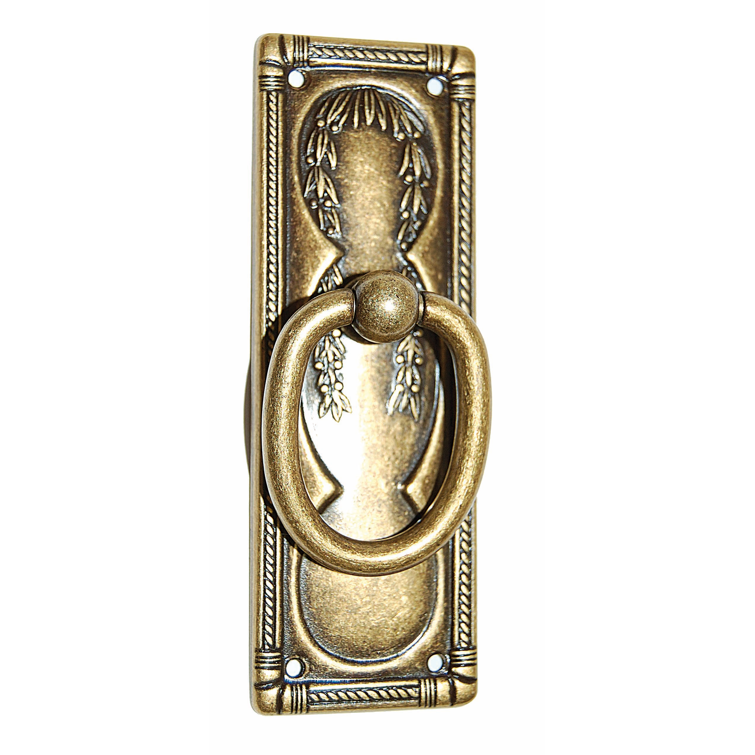 Poignee 233.v bronze ant.+plaque 
