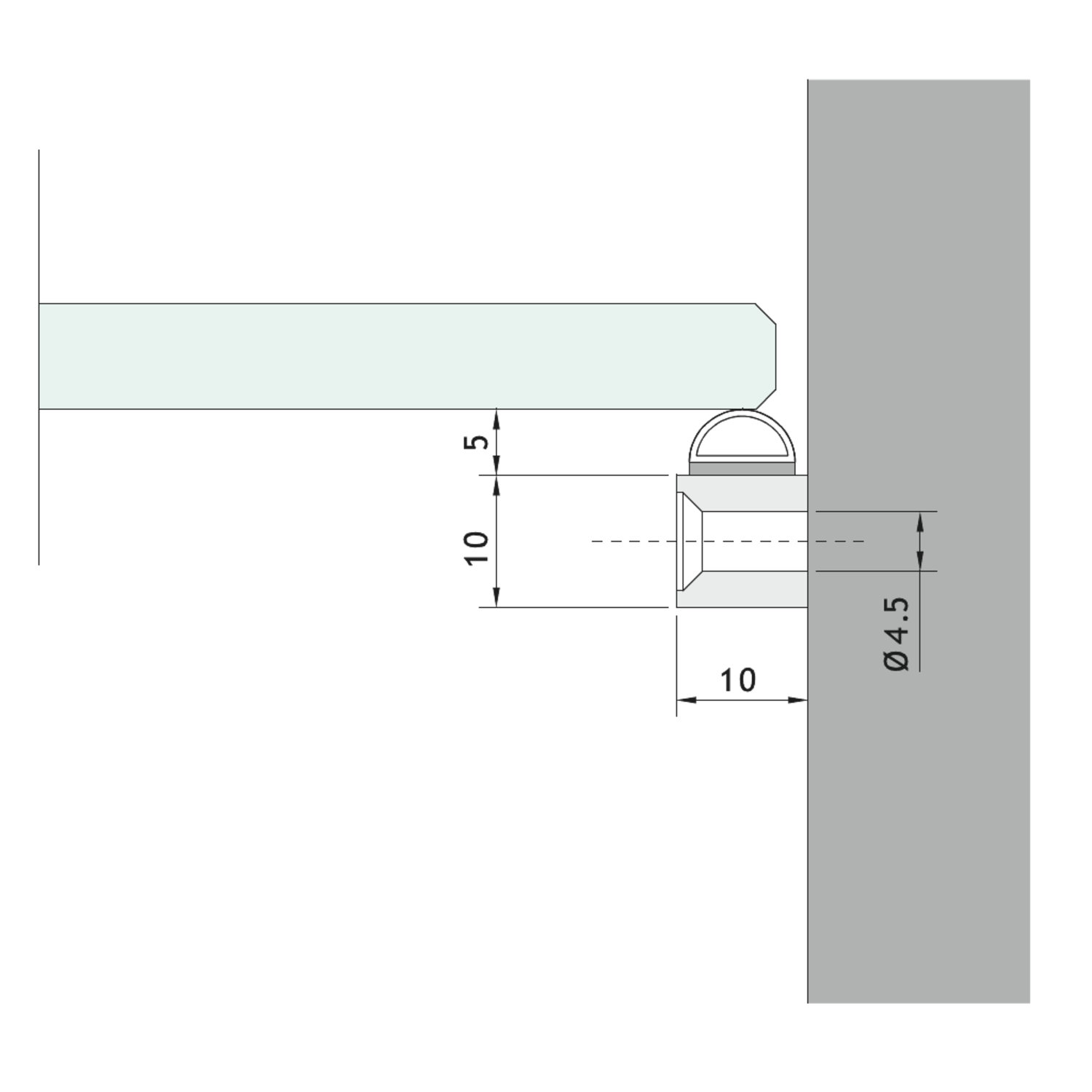 Eindprofiel rvs glans met pvc profiel10x10xl3000mm