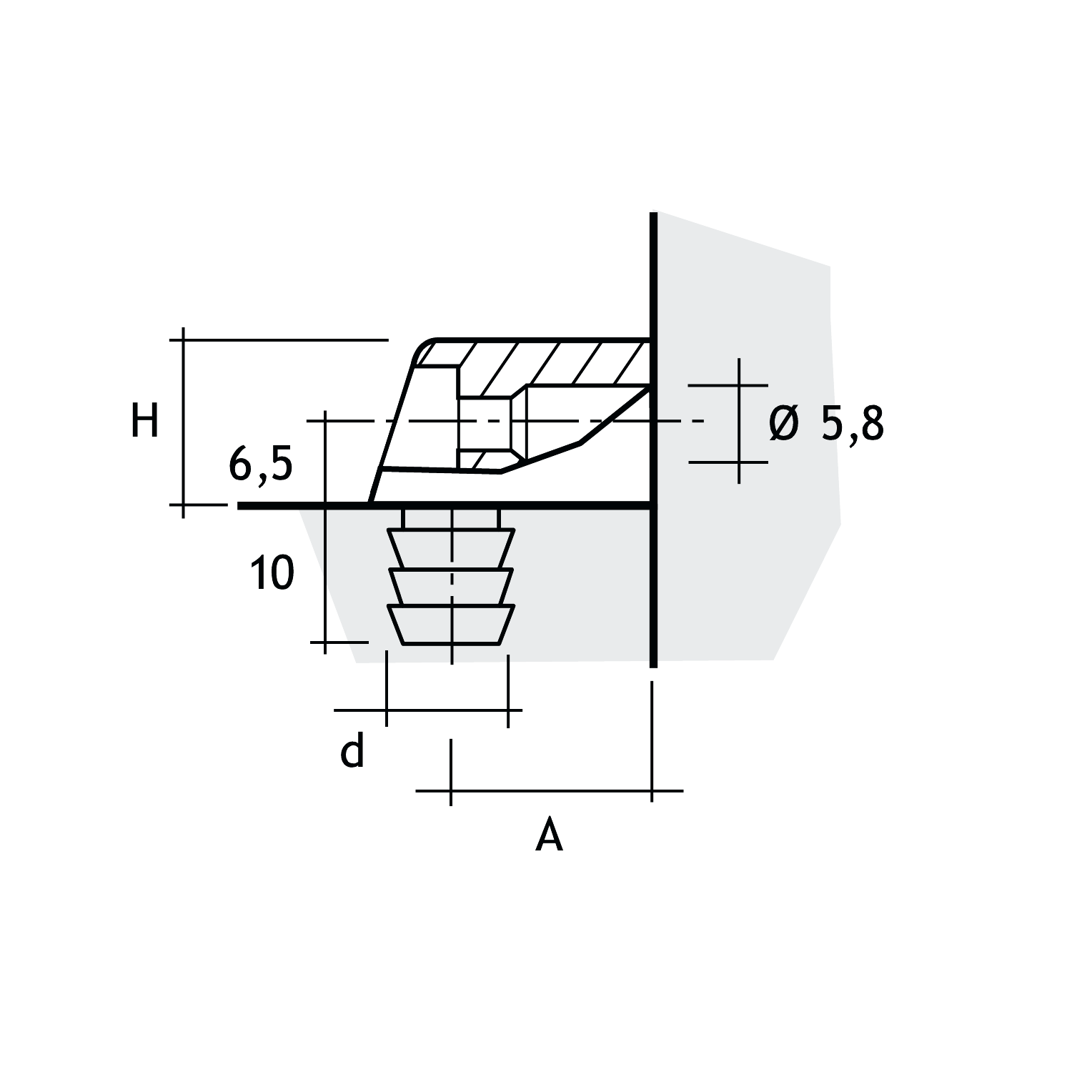 Ferrure d'assemblage ks blanc plastique 10mm/15.5mm  