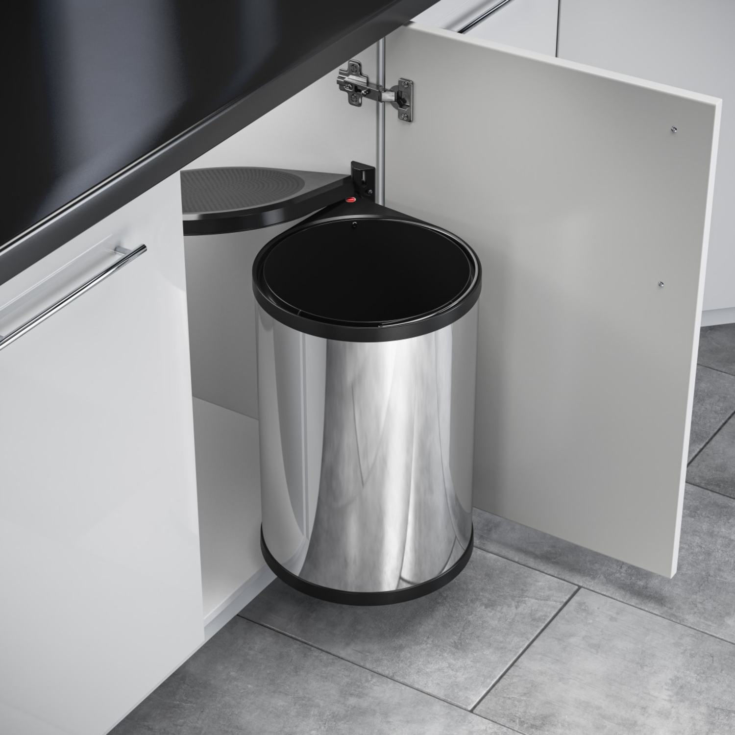 Poubelle hailo mono inox/noir 20l  
