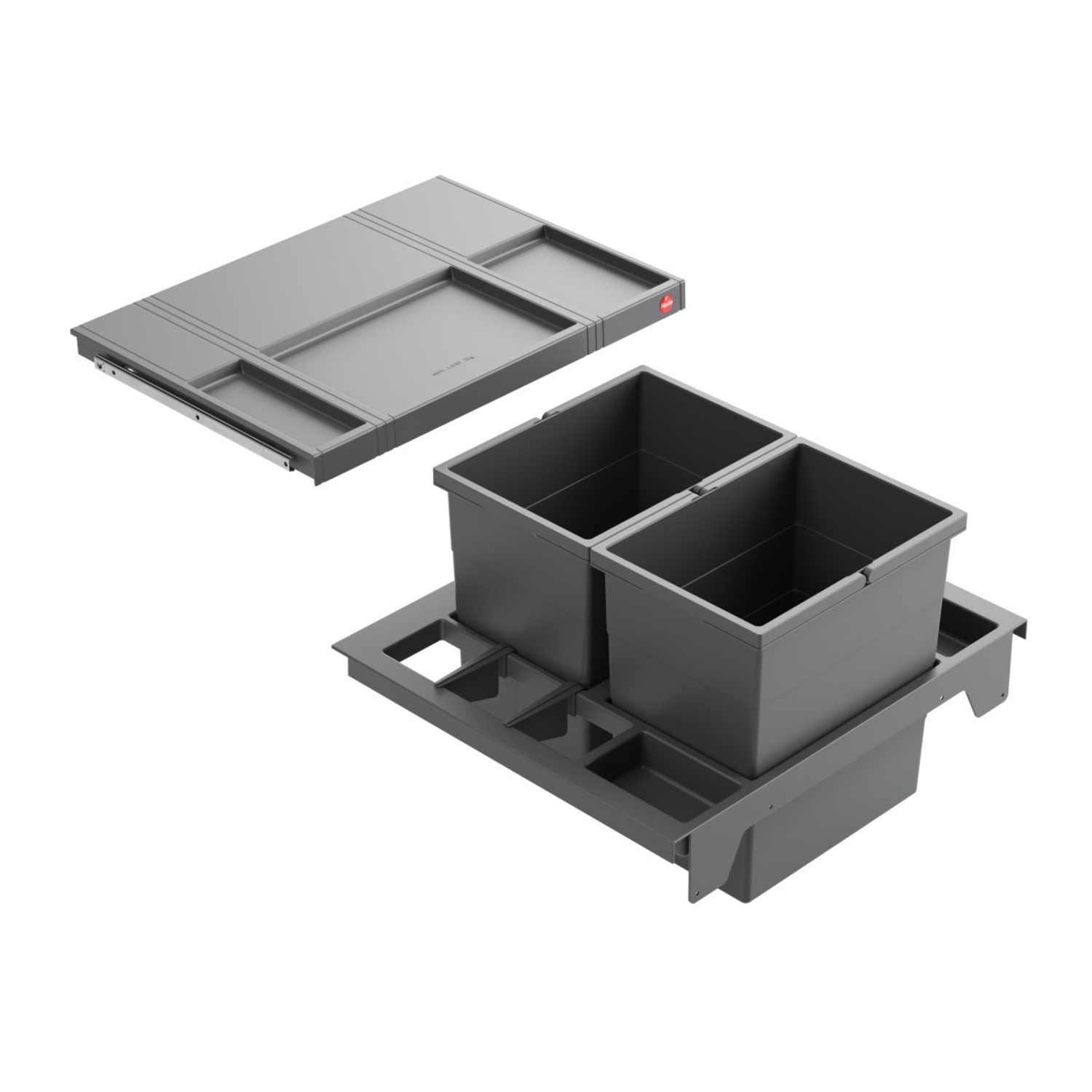Hailo separato c.60cm 2x20l anthracite 