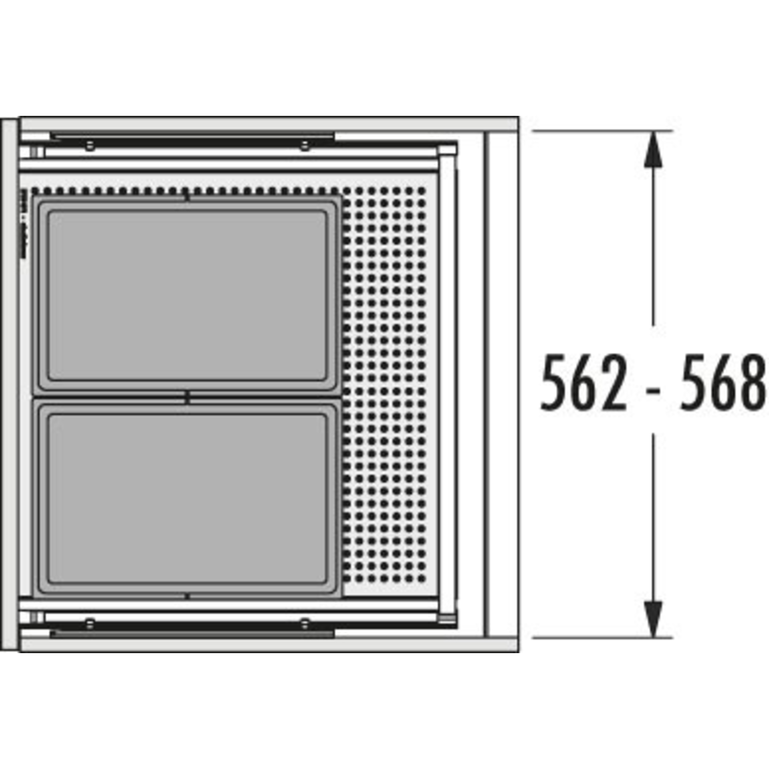 Hailo allegro k.60 cm h.220 mm 2x14l antraciet
