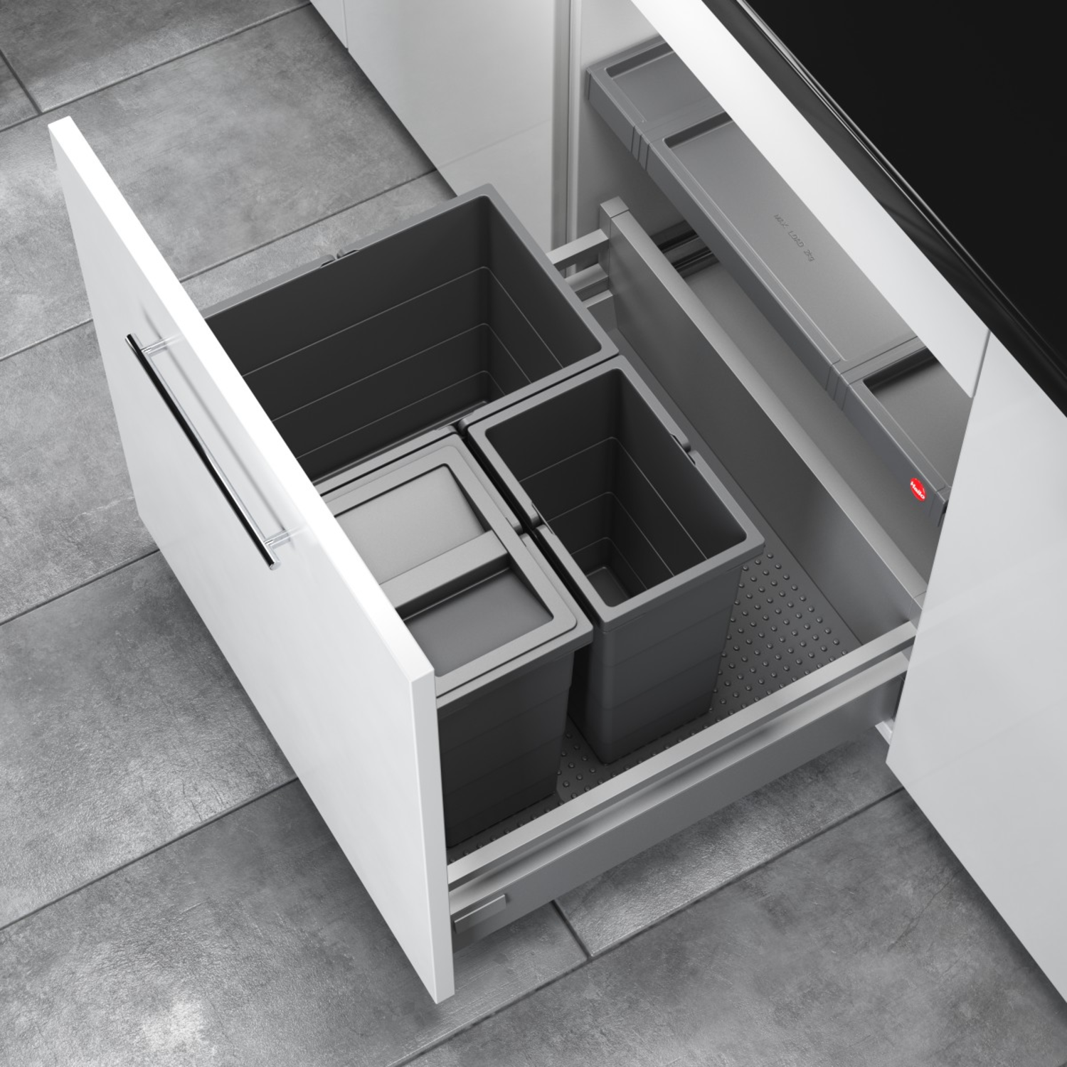 Hailo allegro c.60 cm h.295 mm 18+2x8l anthracite 
