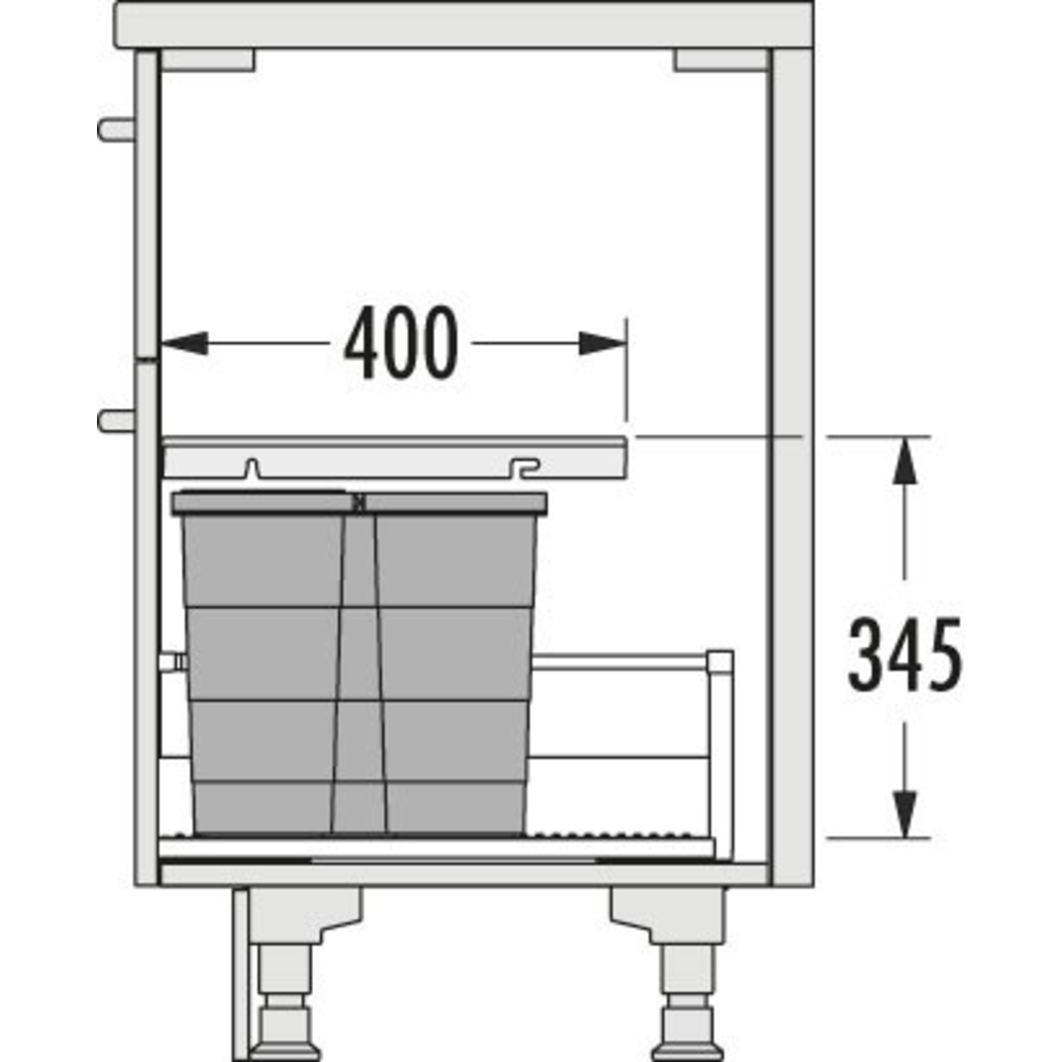 Hailo allegro c.60 cm h.295 mm 18+2x8l anthracite 