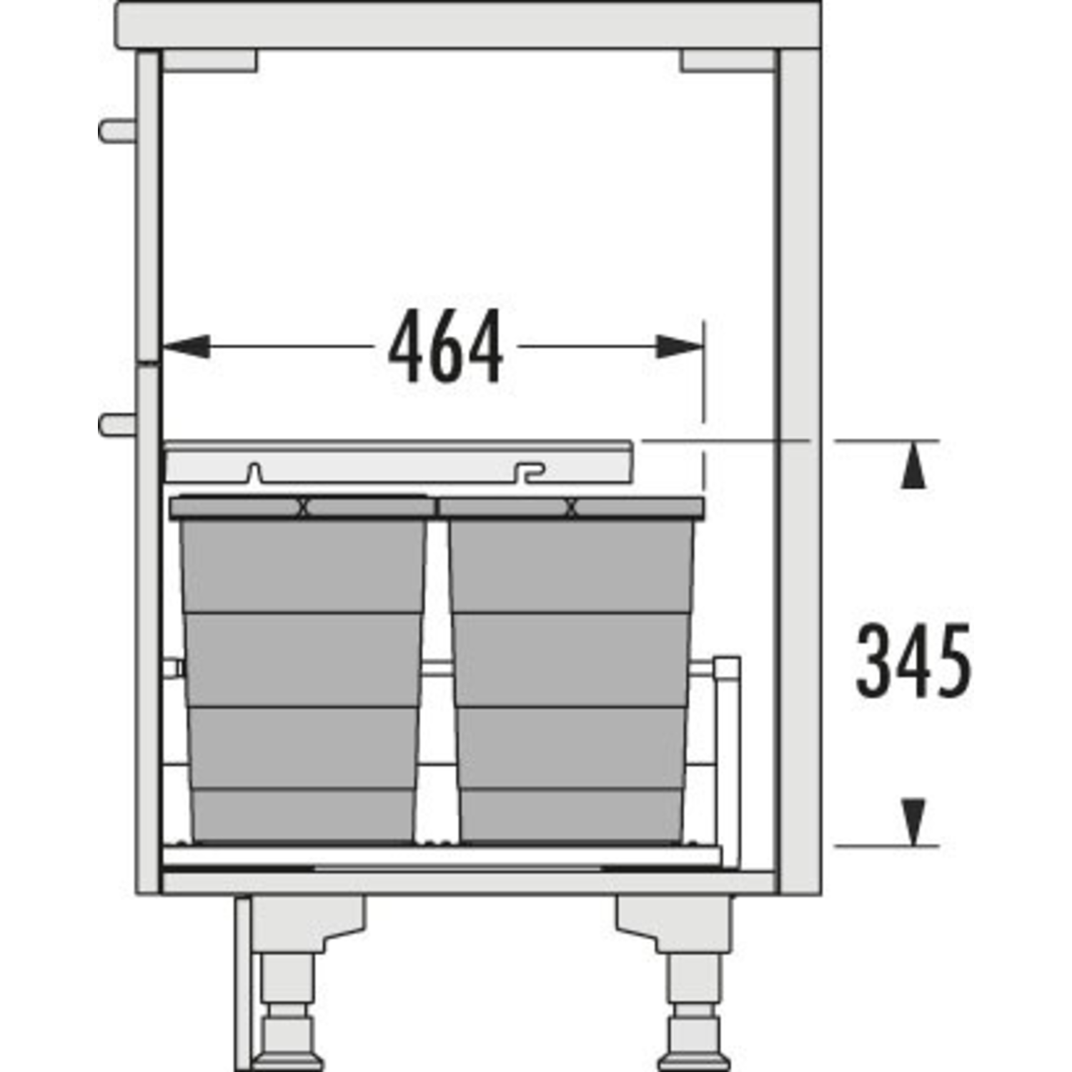Hailo allegro c.60 cm h.295mm 2x18+2x8l anthracite 