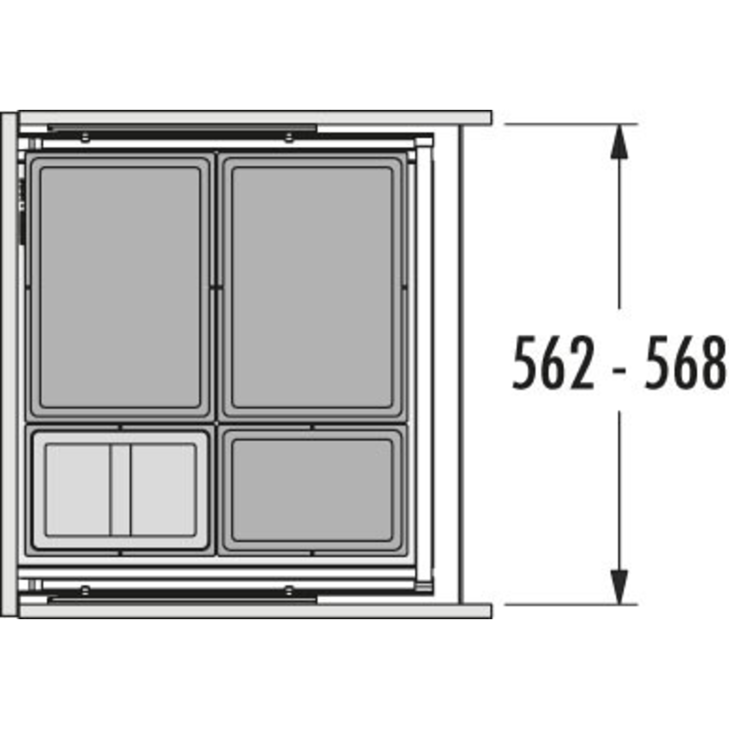 Hailo allegro c.60 cm h.295mm 2x18+2x8l anthracite 