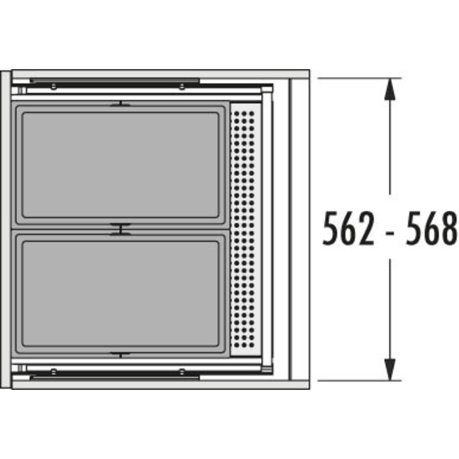 Hailo allegro c.60 cm h.380 mm 2x28l anthracite 
