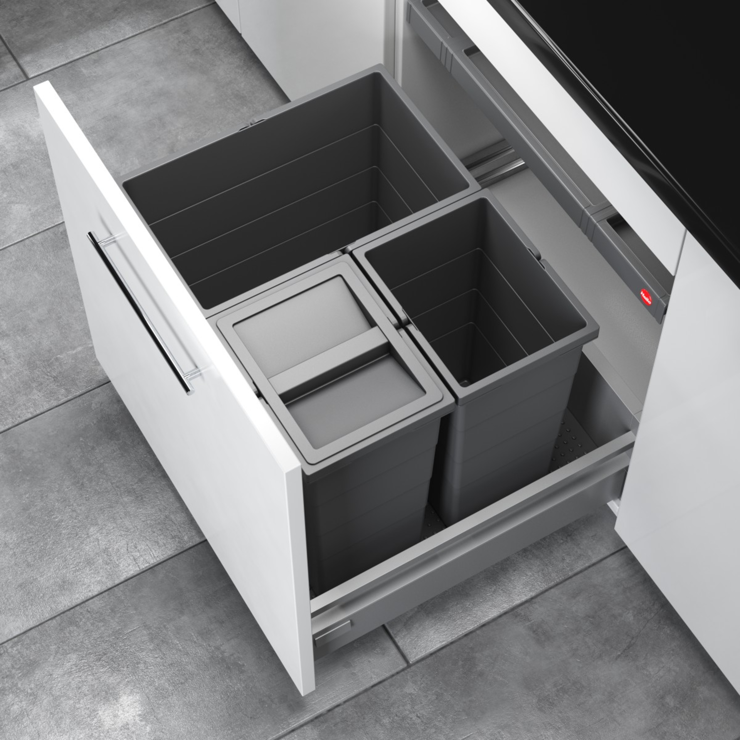 Hailo allegro c.60 cm h.380 mm 28+2x13l anthracite 