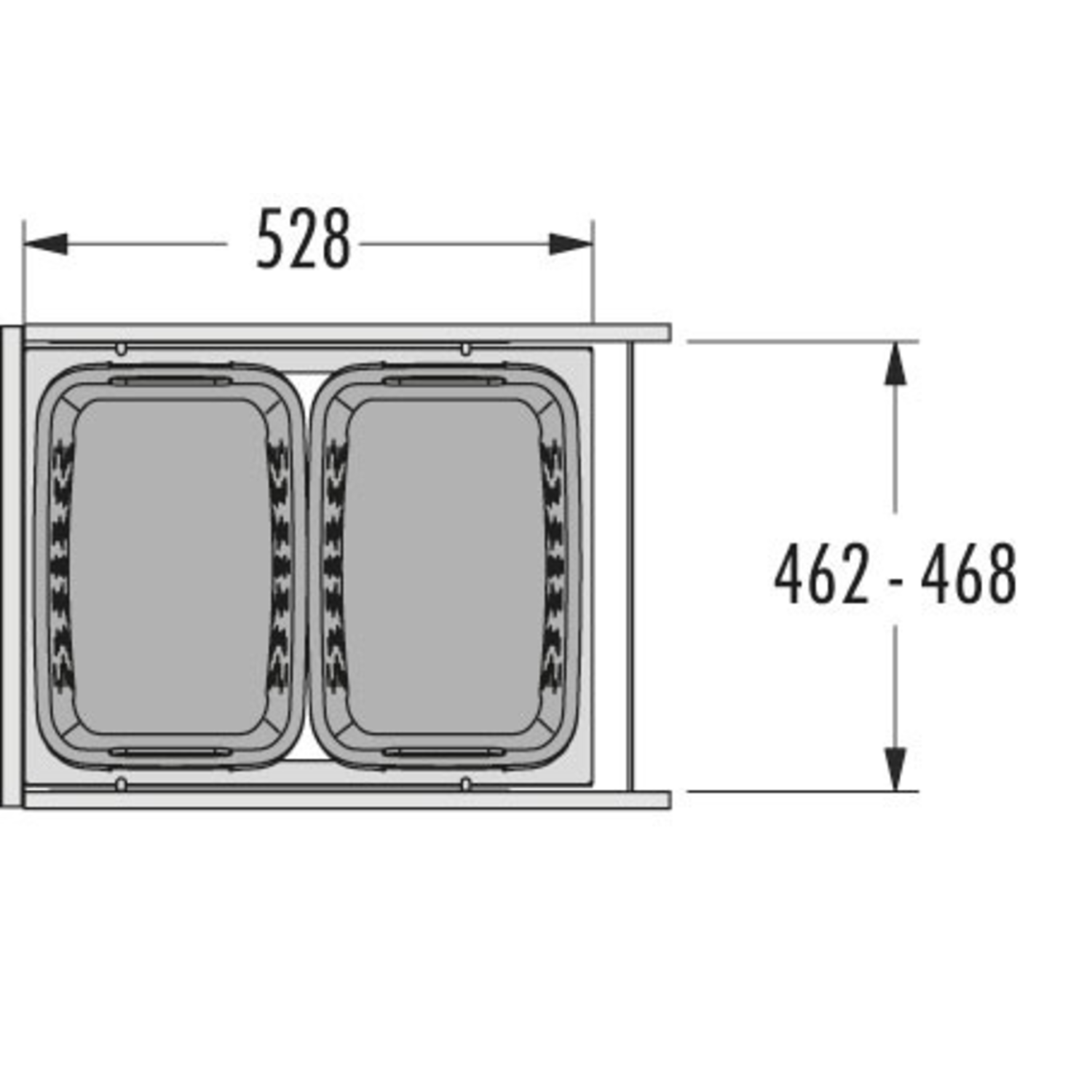 Hailo Laundry Carrier k.50 2x33l grijs