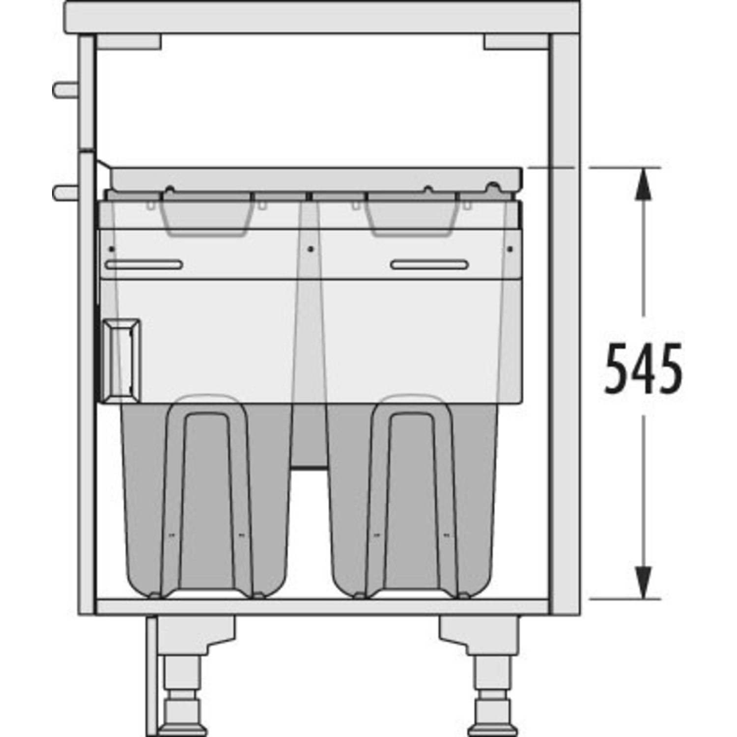 Hailo Laundry Carrier k.60 2x33l+12l 2,5l grijs