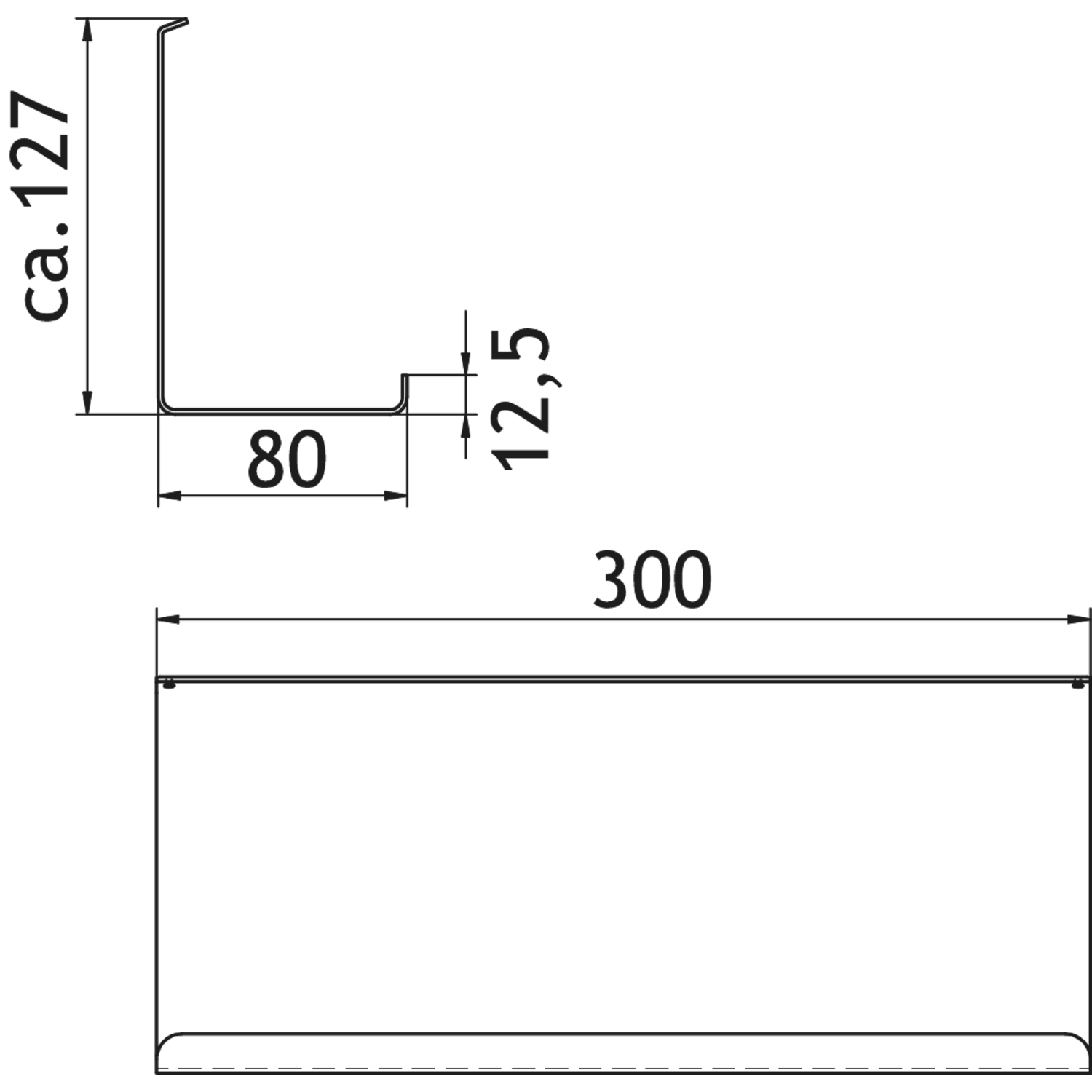 TransFORM support tablette noir 120x300x80mm 