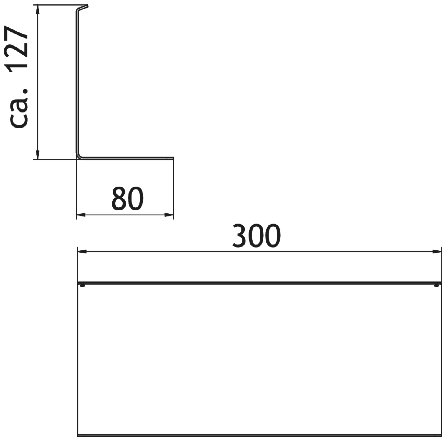 TransFORM glazenhouder zwart 120x300x80mm
