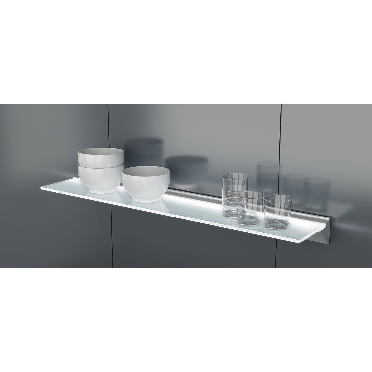 Mono teo led tablette verre 900mm 4,8W 230V 4000K 