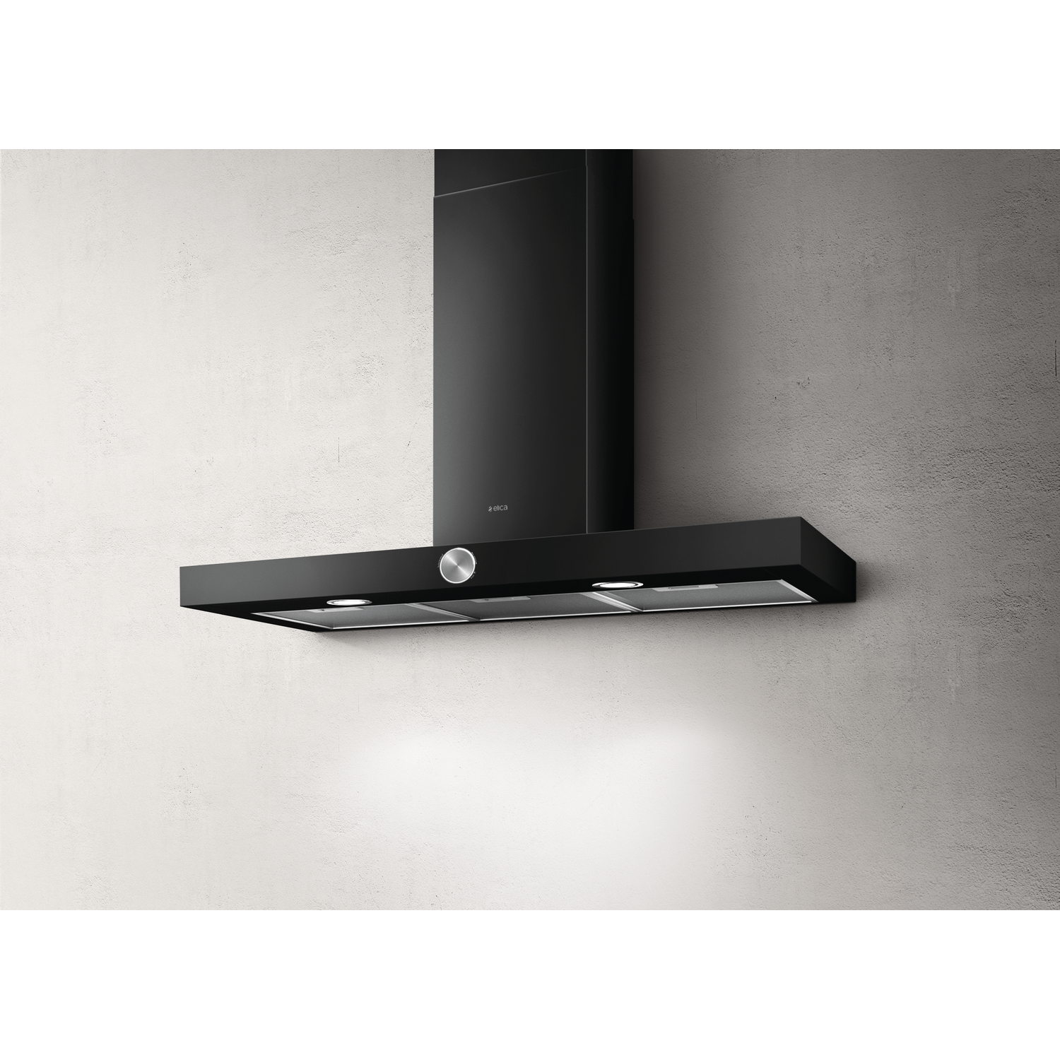 Lol plafond aspiration acier noir gaufré 90 cm 