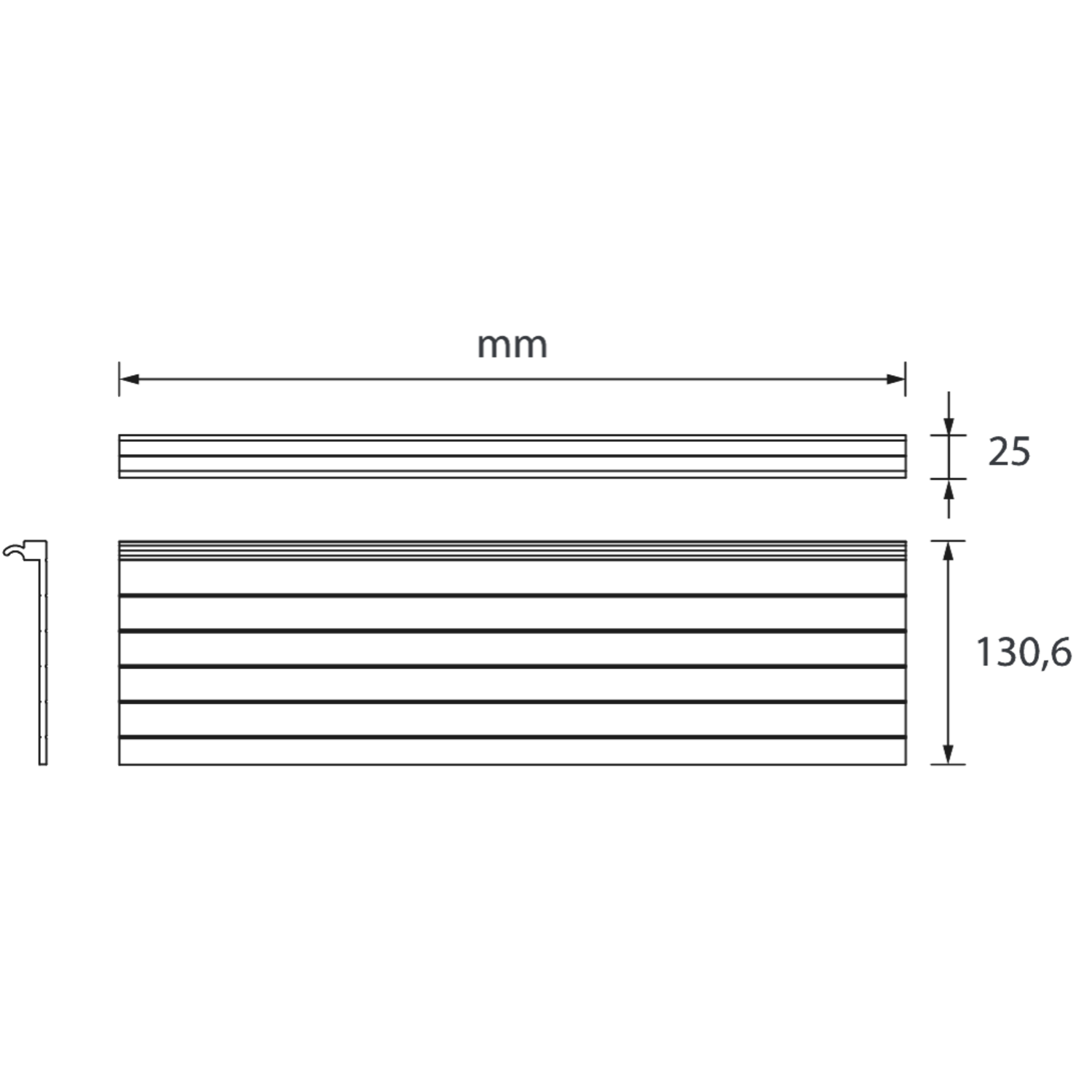 Mec sign SHelf 584mm noir 