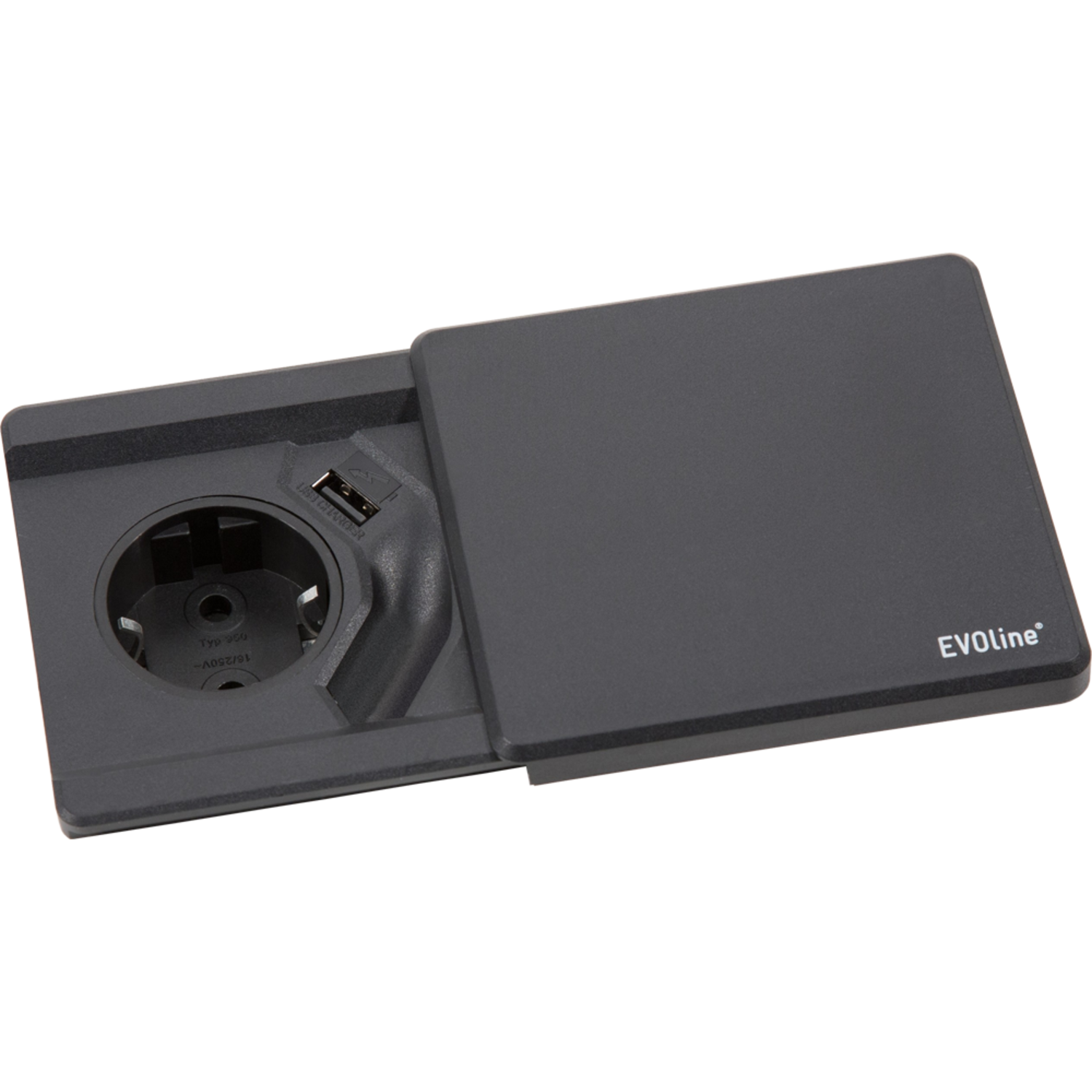 Evoline square 80 b/f + chargeur usb noir 