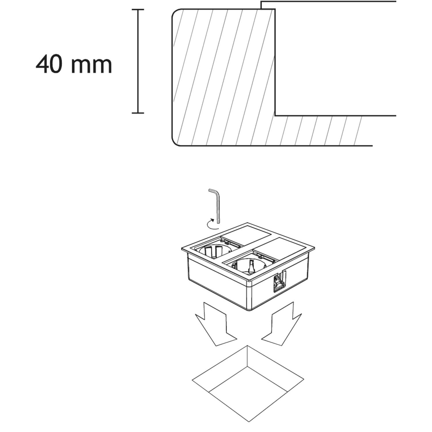 Versahit dual 2 prises b/f bronze  + câble 2000 mm avec fiche séparé