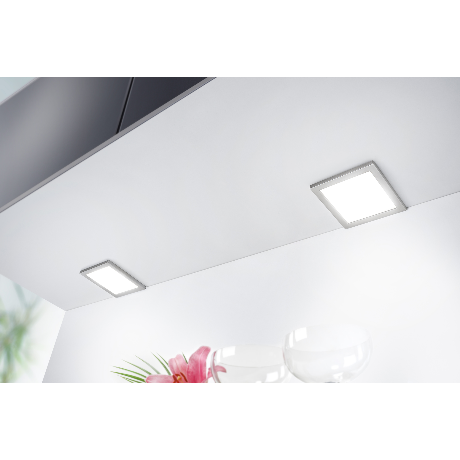 Ria led-Set 4 x 5.4w 12V 3000K inox + interrupteur 