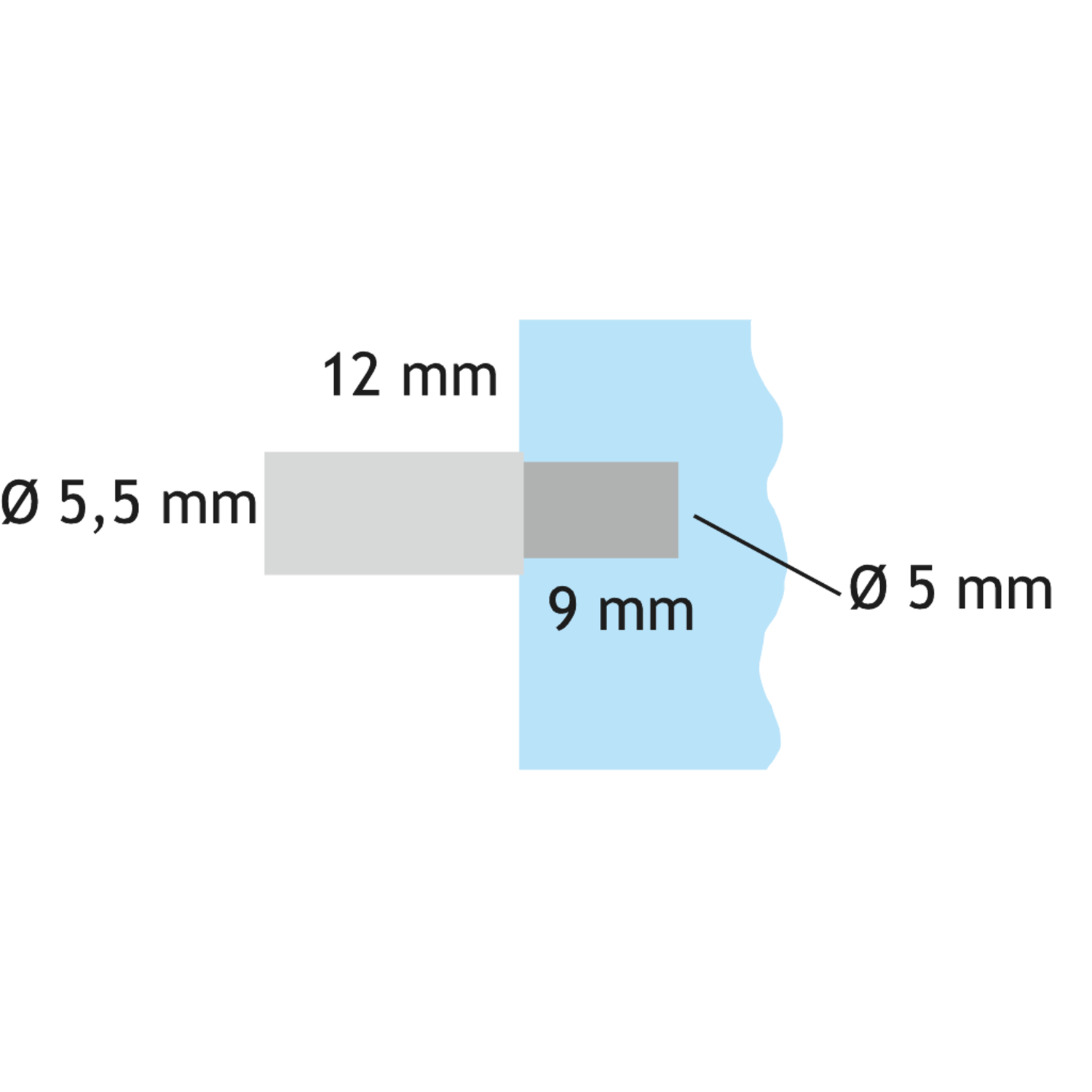 Schapdrager ijzer 5/5.5 x 21 vernikkeld